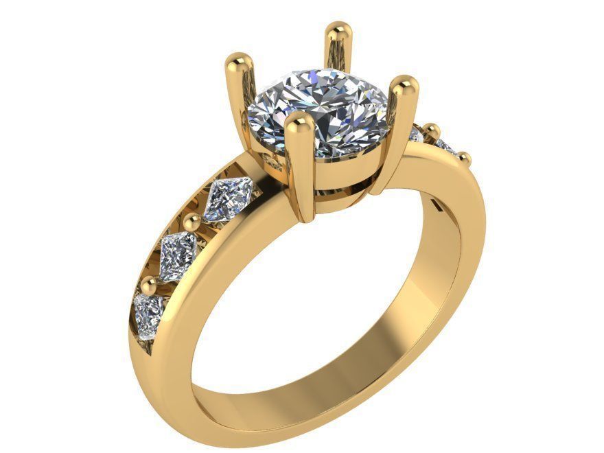 Round Diamond Basket Setting Ring 2728 3D print model_1