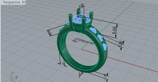 Round Diamond Basket Setting Ring 2728 3D print model_7