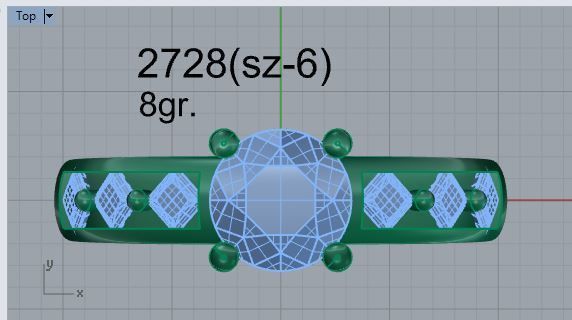 Round Diamond Basket Setting Ring 2728 3D print model_4