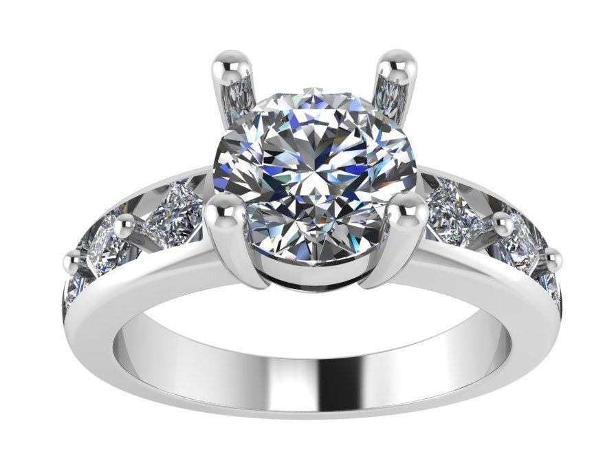 Round Diamond Basket Setting Ring 2728 3D print model_2