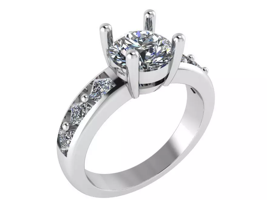 Round Diamond Basket Setting Ring 2728 3D print model_0