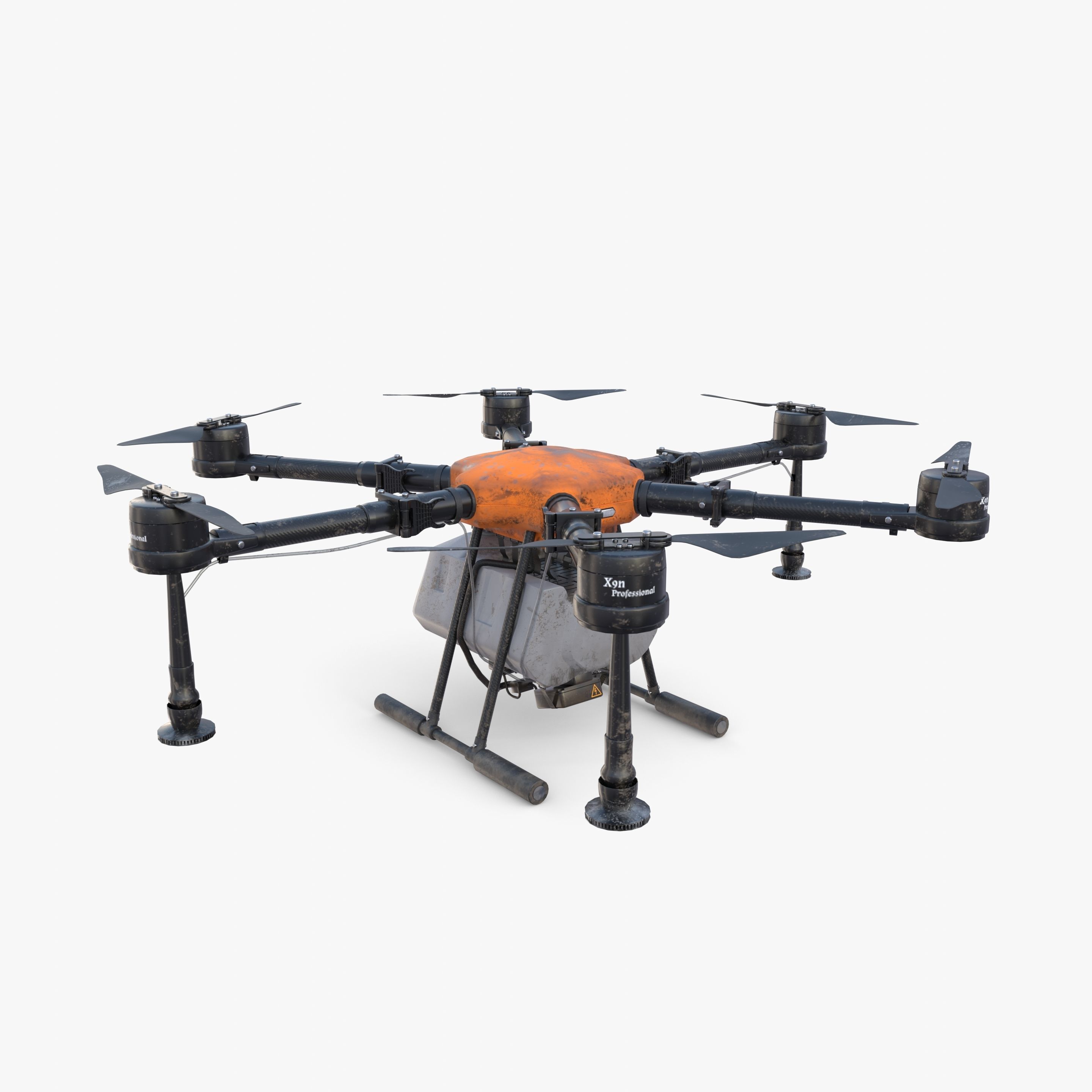 Agricultural drone V2 Low-poly 3D model_2