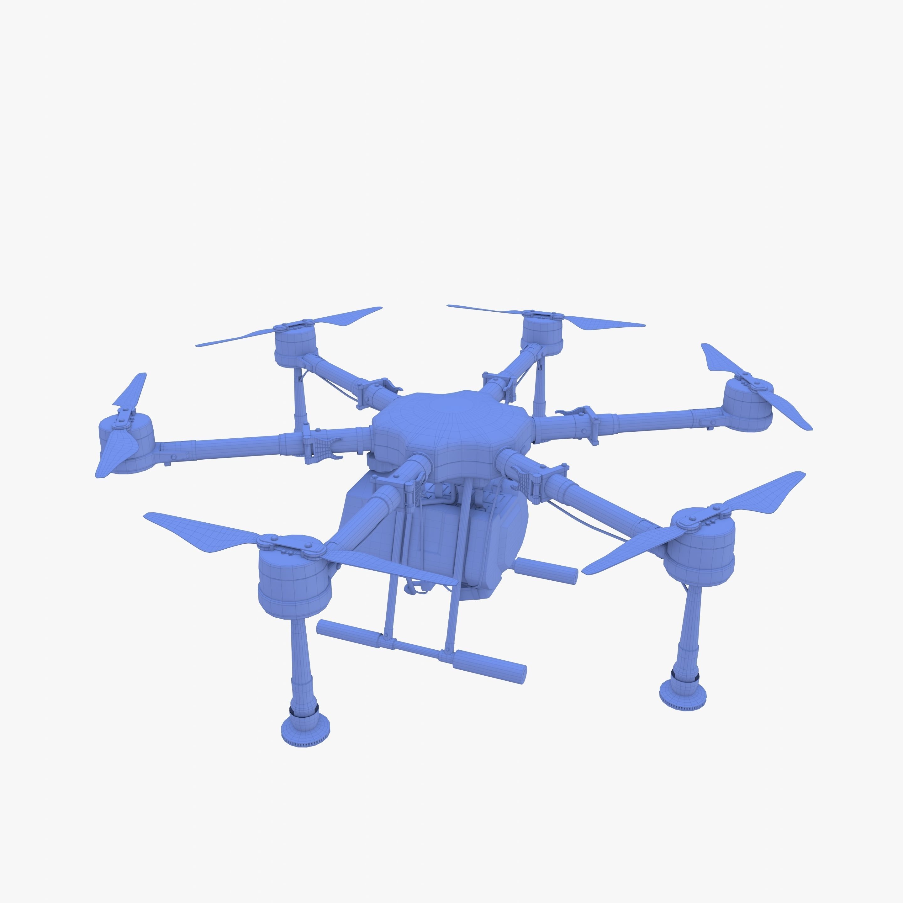 Agricultural drone V2 Low-poly 3D model_19