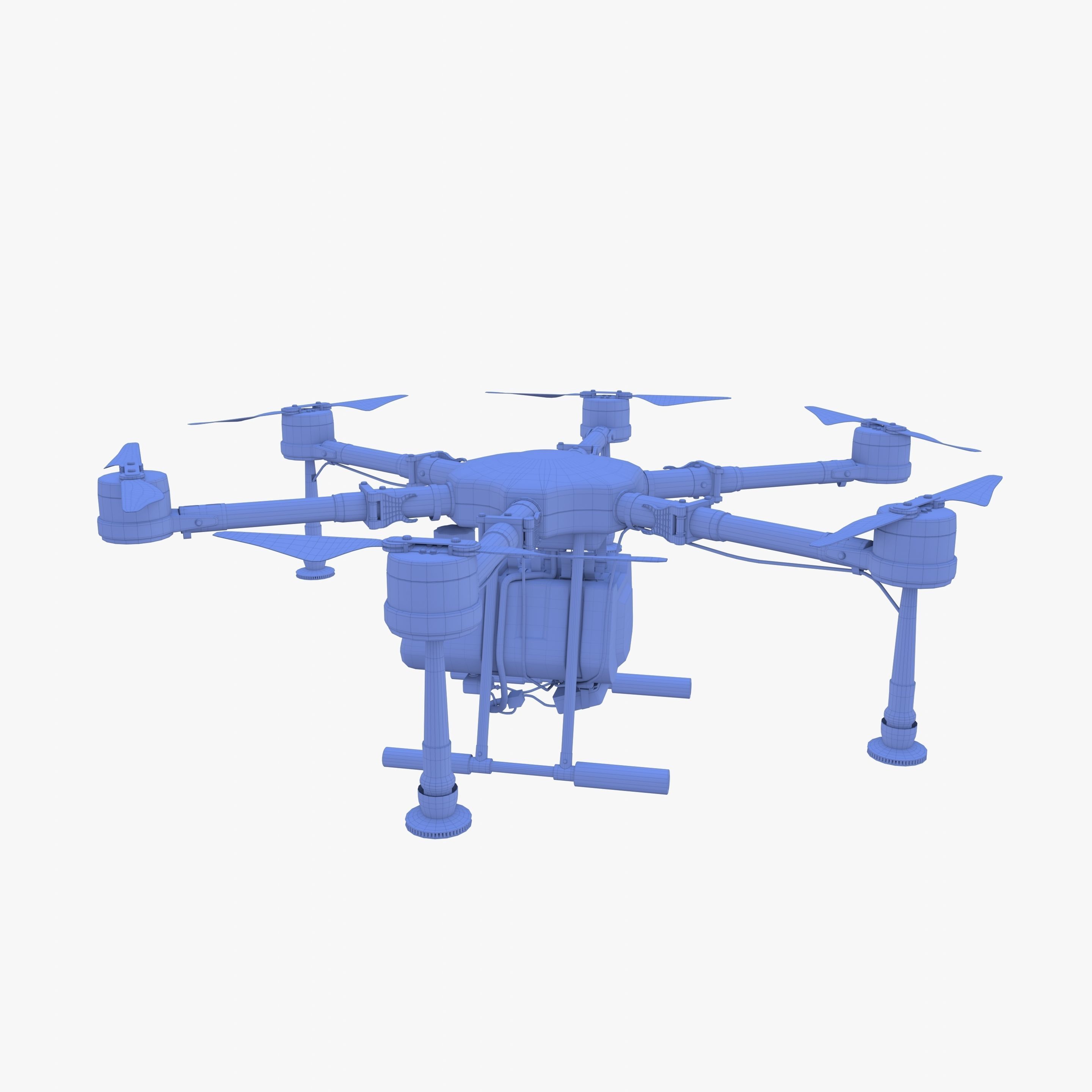 Agricultural drone V2 Low-poly 3D model_14