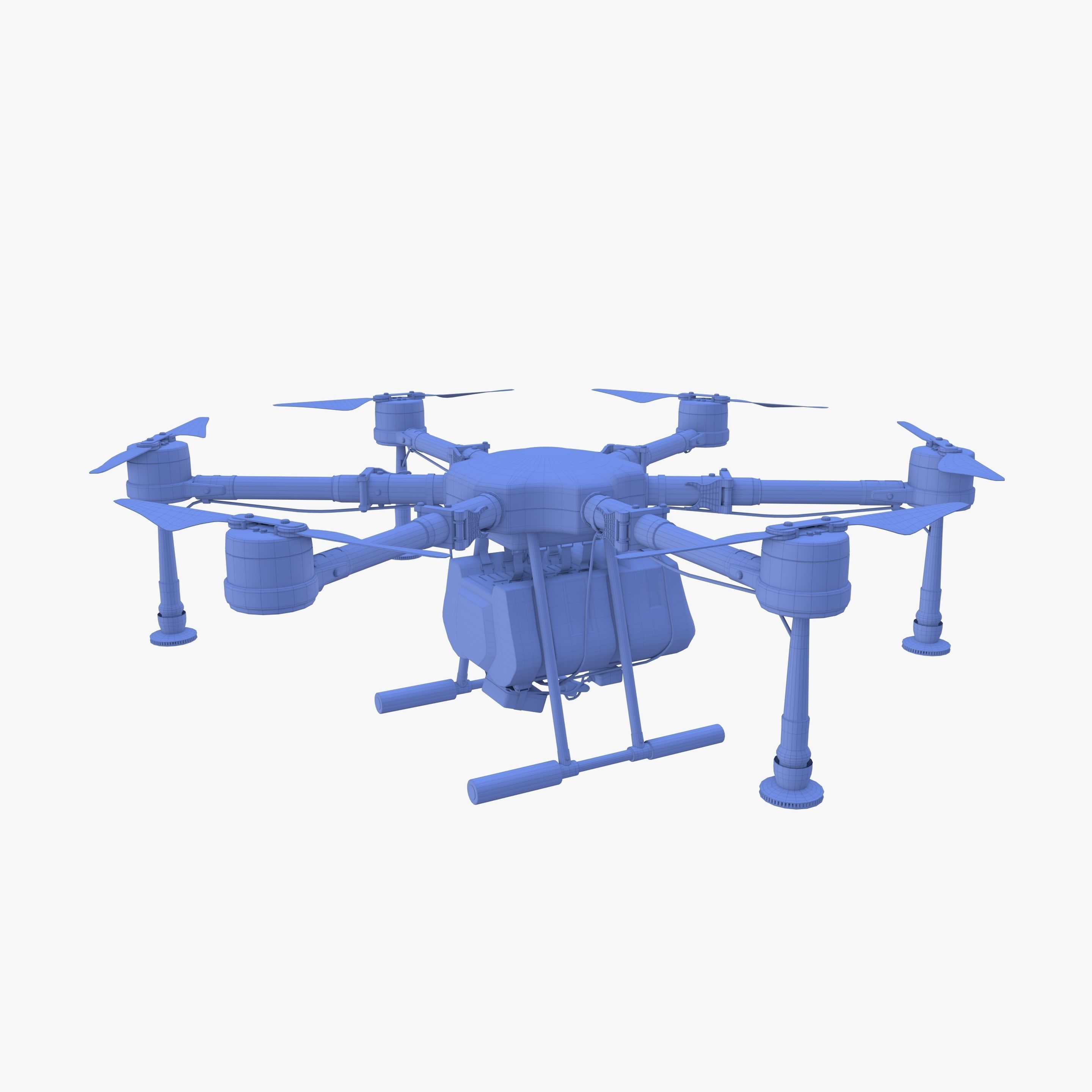 Agricultural drone V2 Low-poly 3D model_16