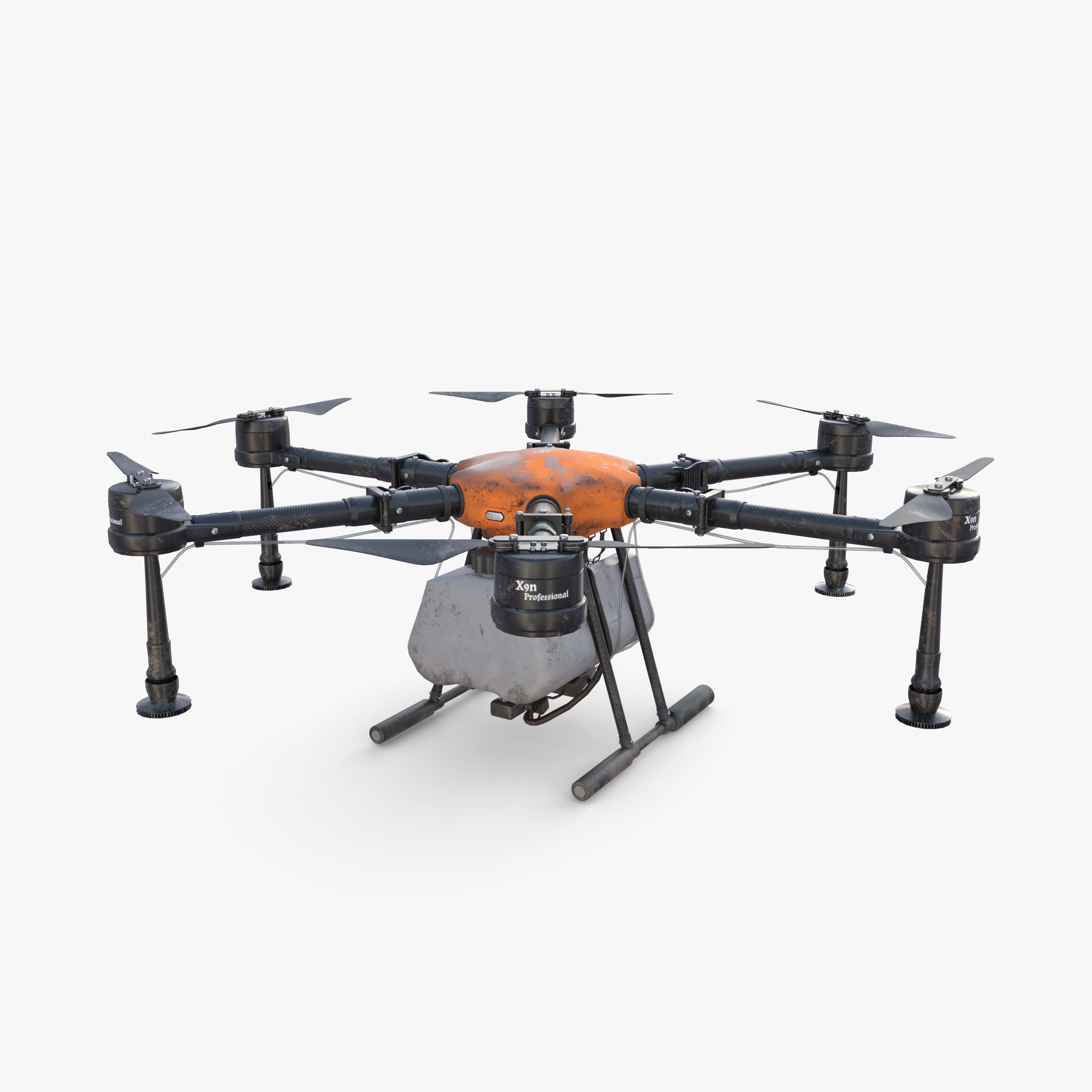 Agricultural drone V2 Low-poly 3D model_6