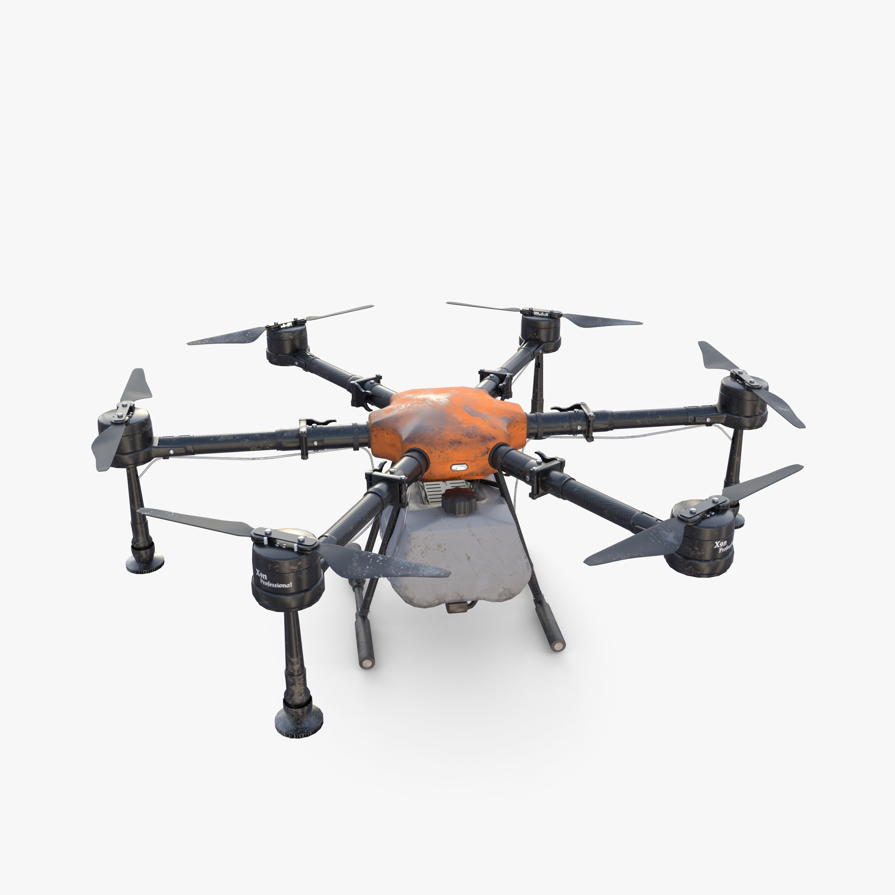 Agricultural drone V2 Low-poly 3D model_11