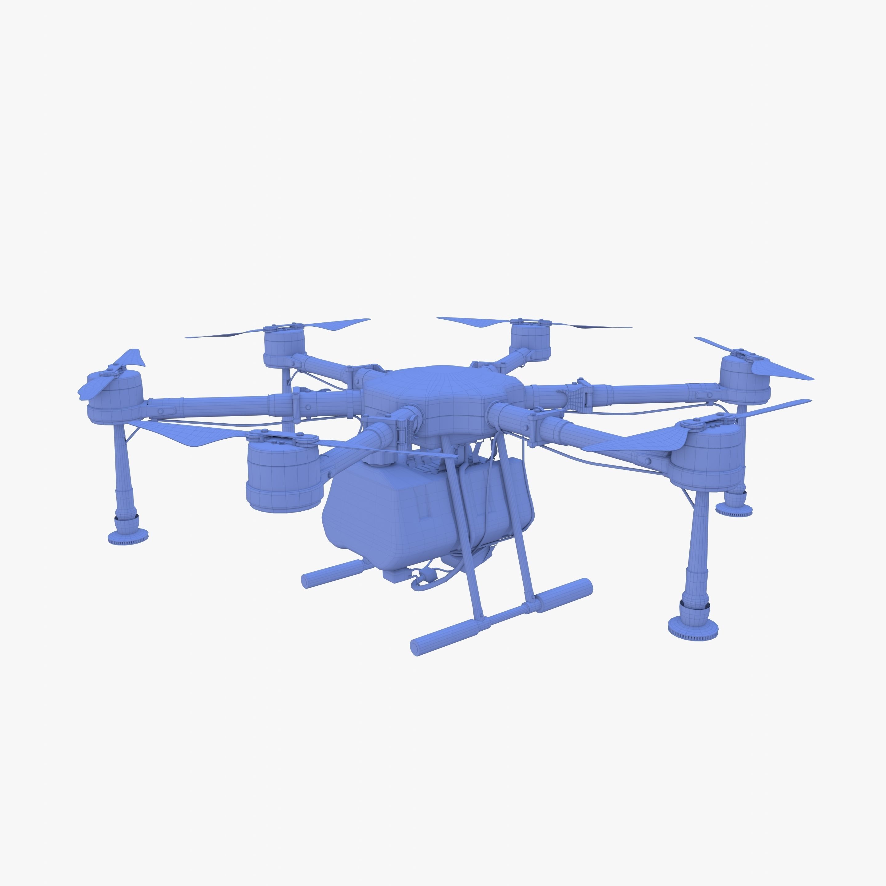 Agricultural drone V2 Low-poly 3D model_13