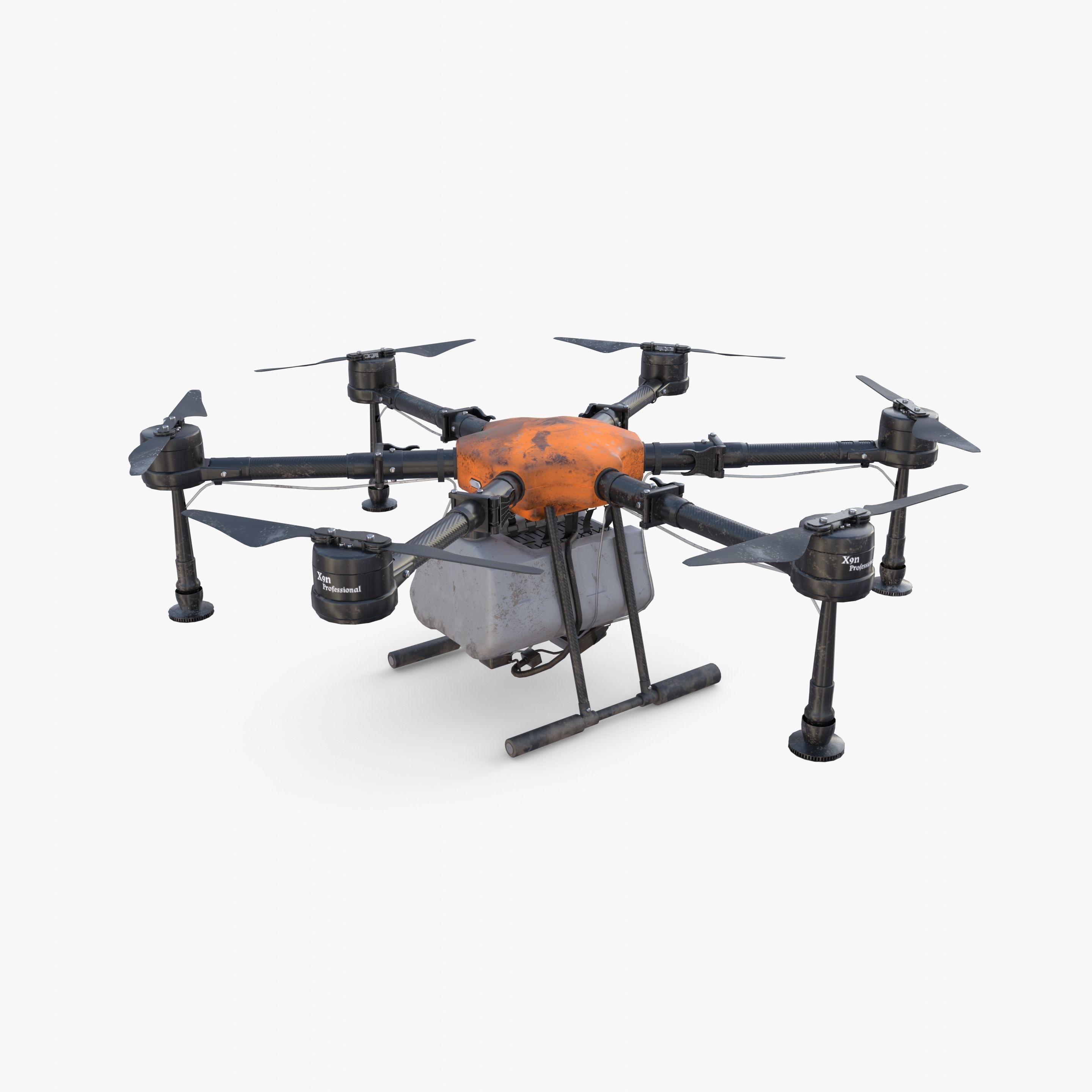 Agricultural drone V2 Low-poly 3D model_12