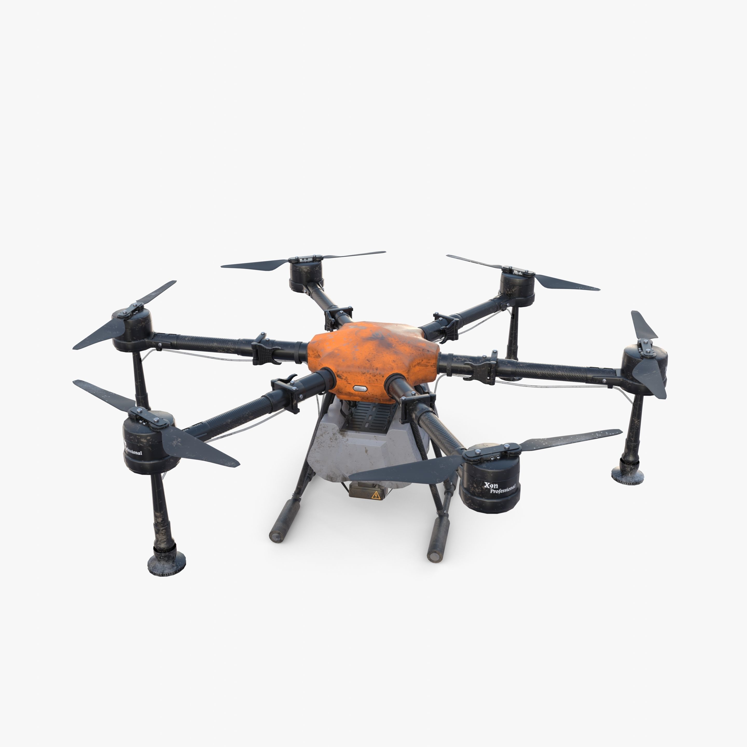 Agricultural drone V2 Low-poly 3D model_8