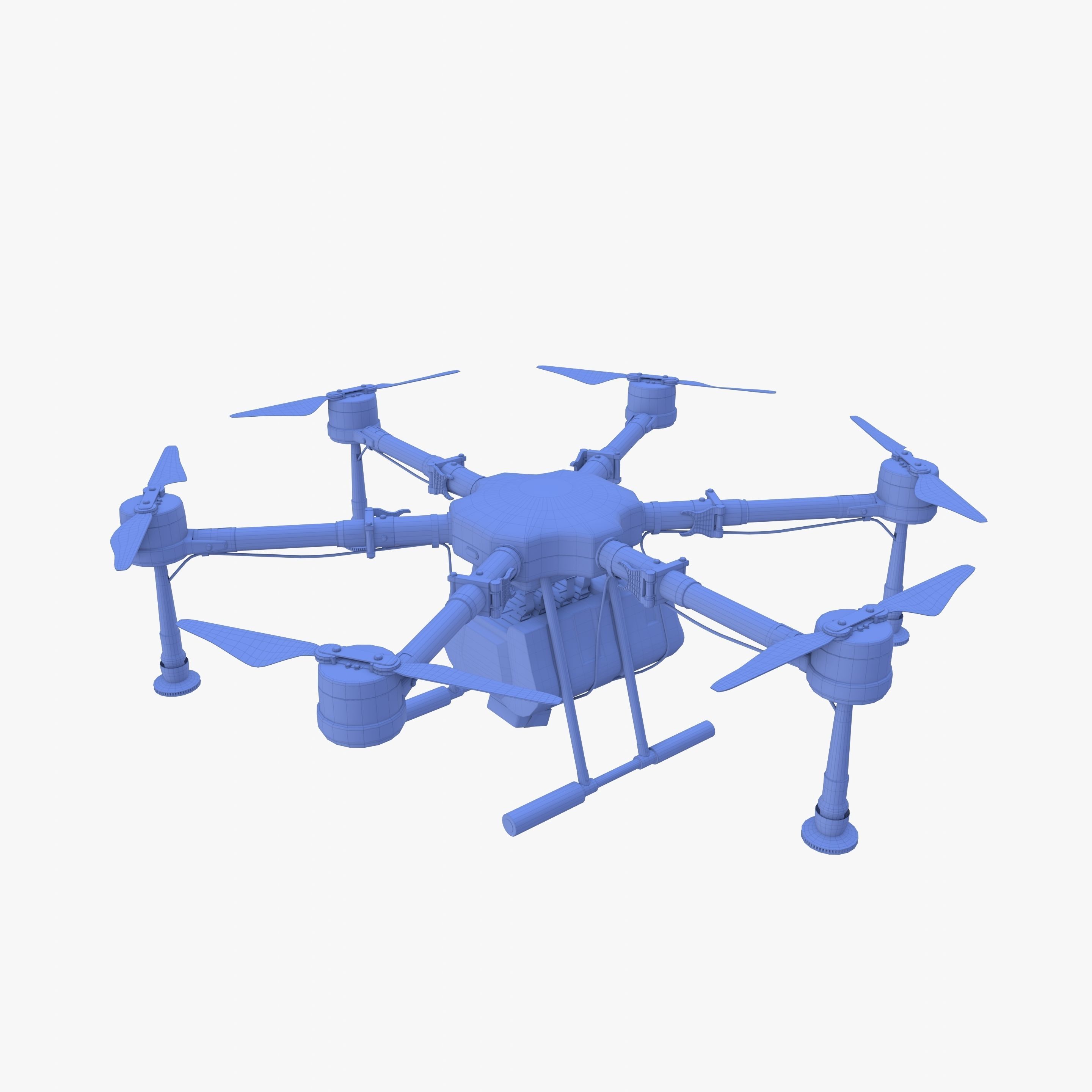 Agricultural drone V2 Low-poly 3D model_20