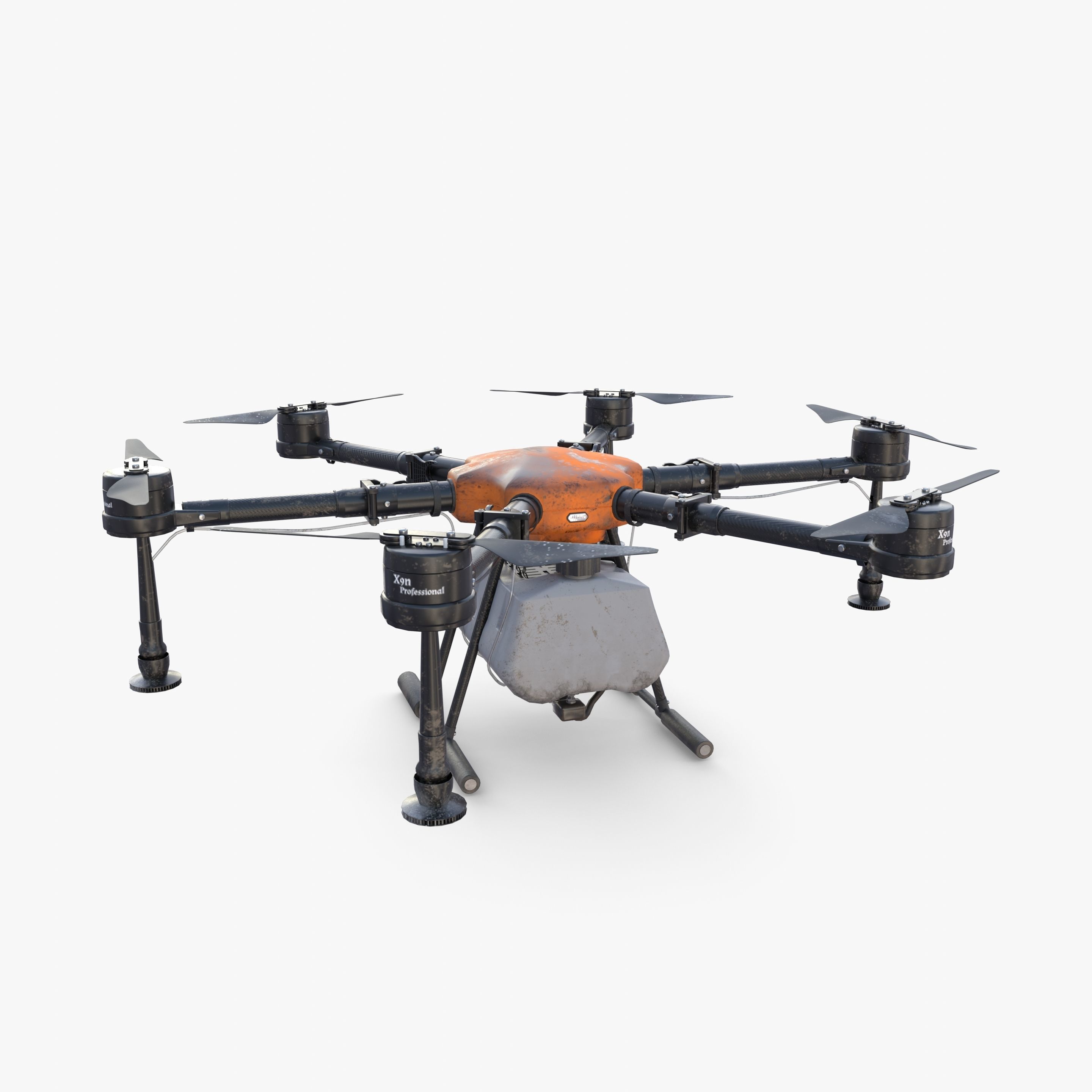 Agricultural drone V2 Low-poly 3D model_5