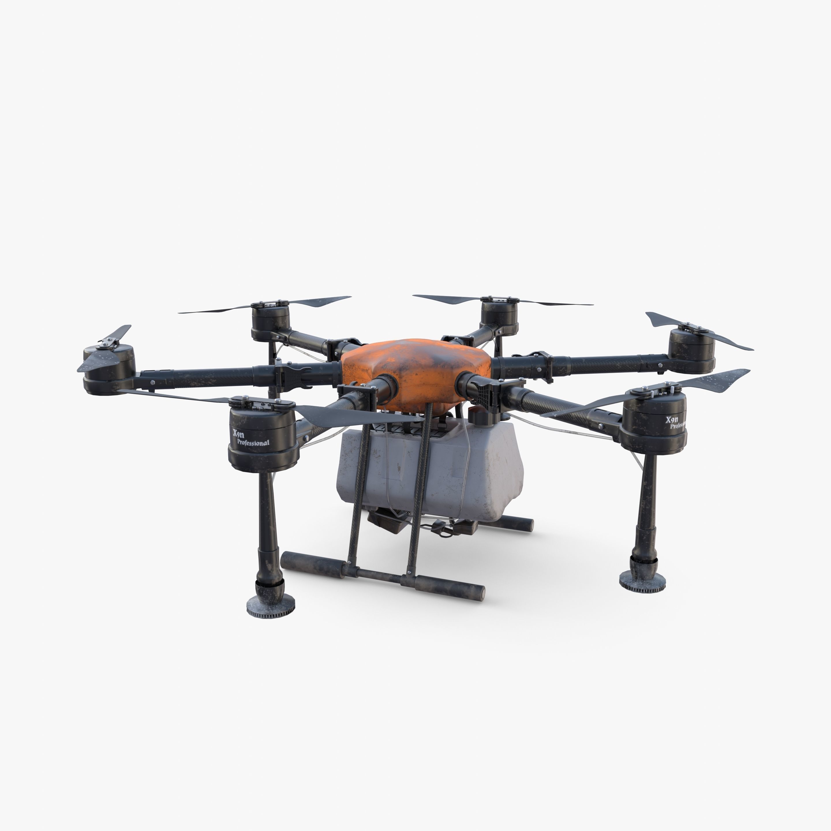 Agricultural drone V2 Low-poly 3D model_4