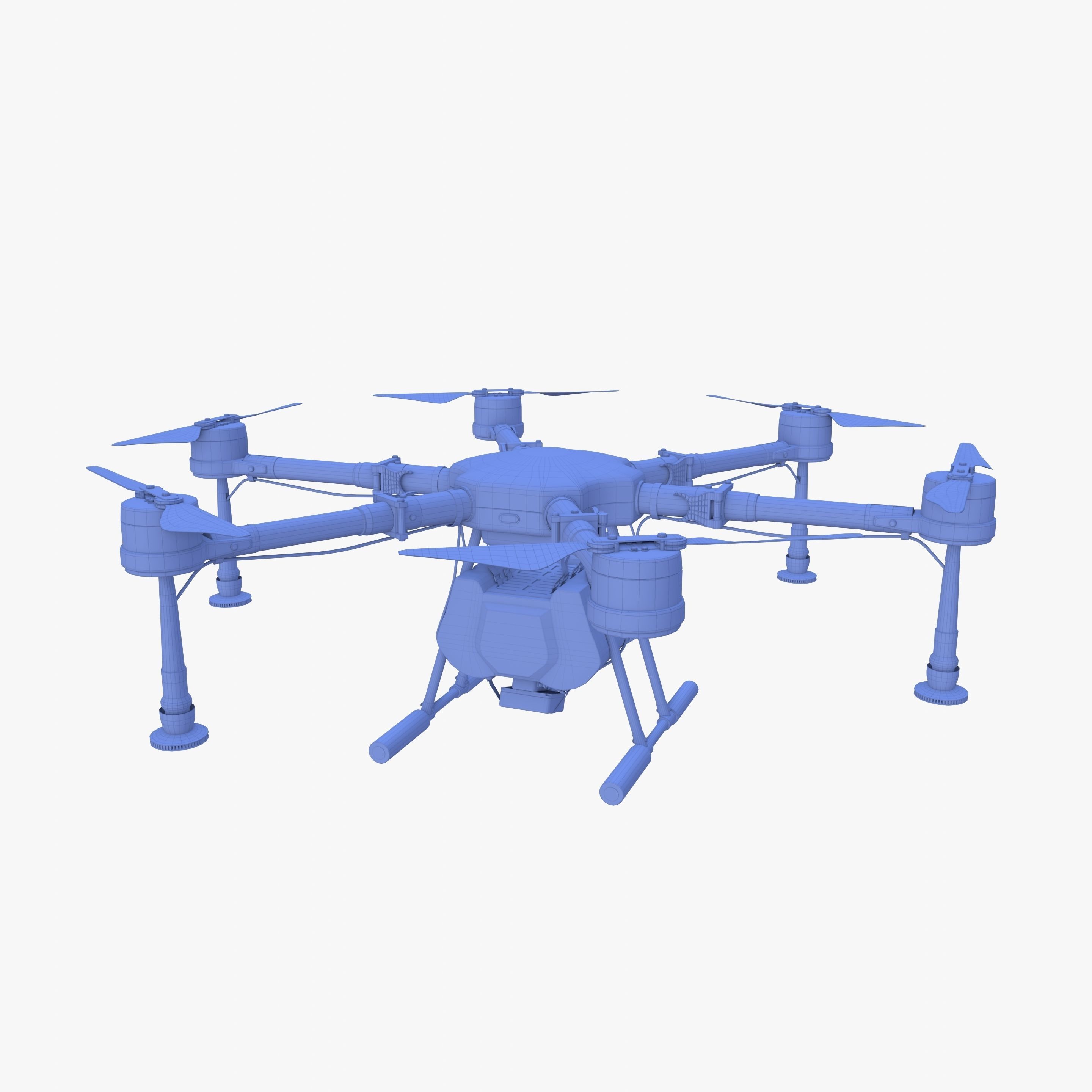 Agricultural drone V2 Low-poly 3D model_15