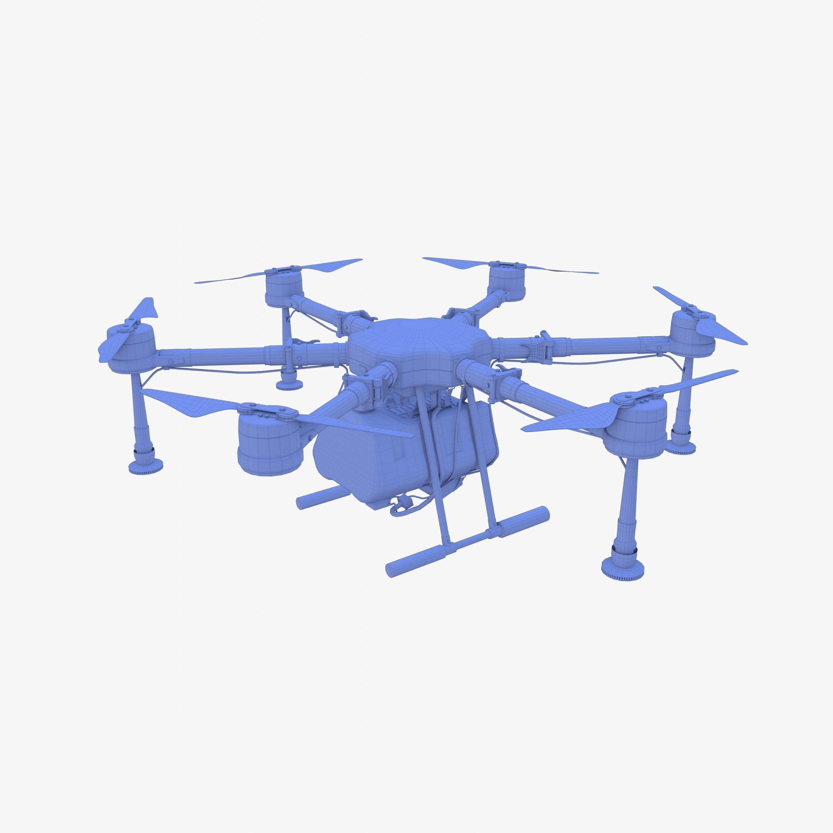Agricultural drone V2 Low-poly 3D model_23