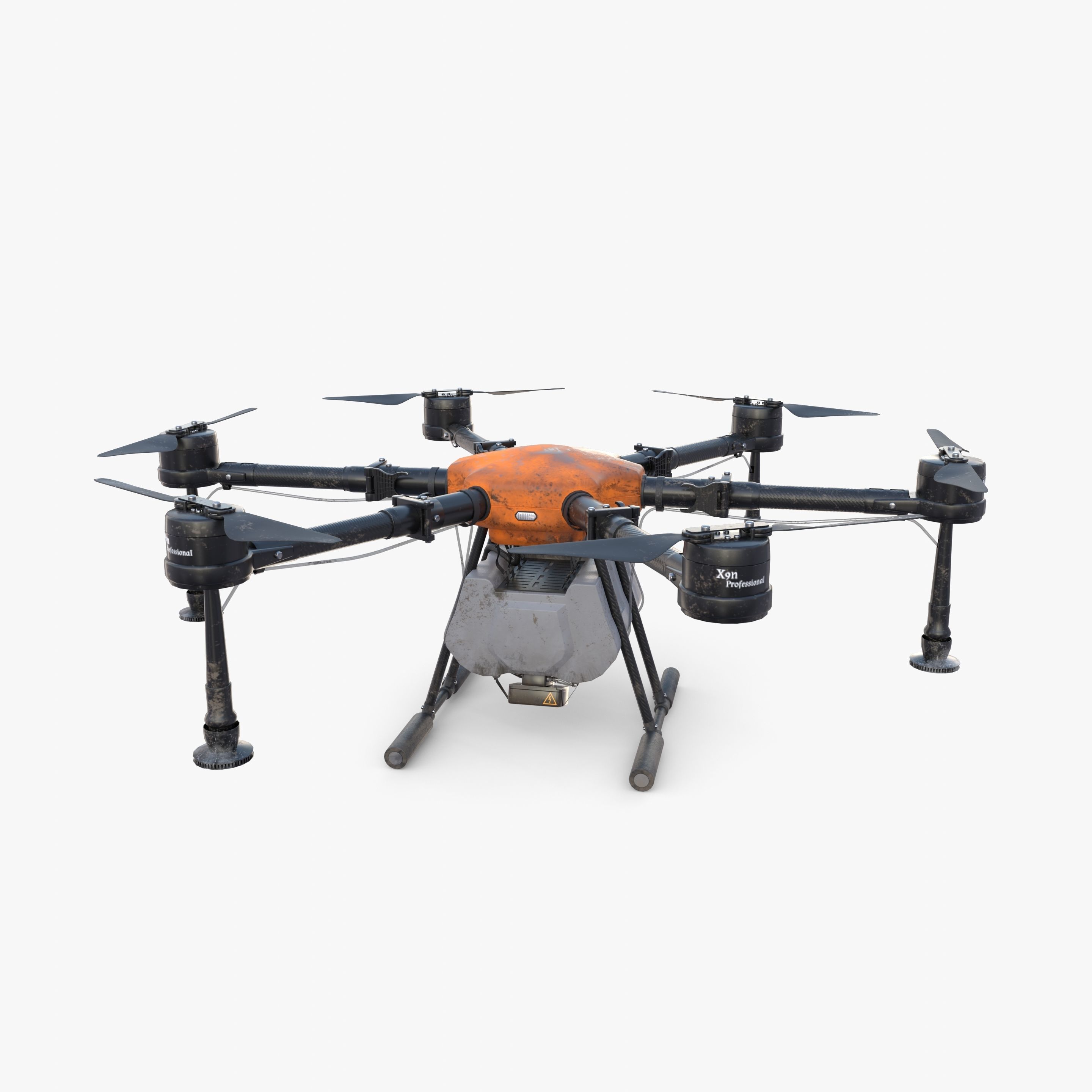 Agricultural drone V2 Low-poly 3D model_3