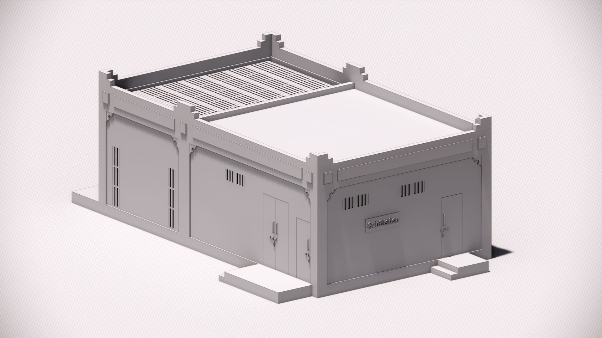 Electrical Substation Building in Revit 3D model_6