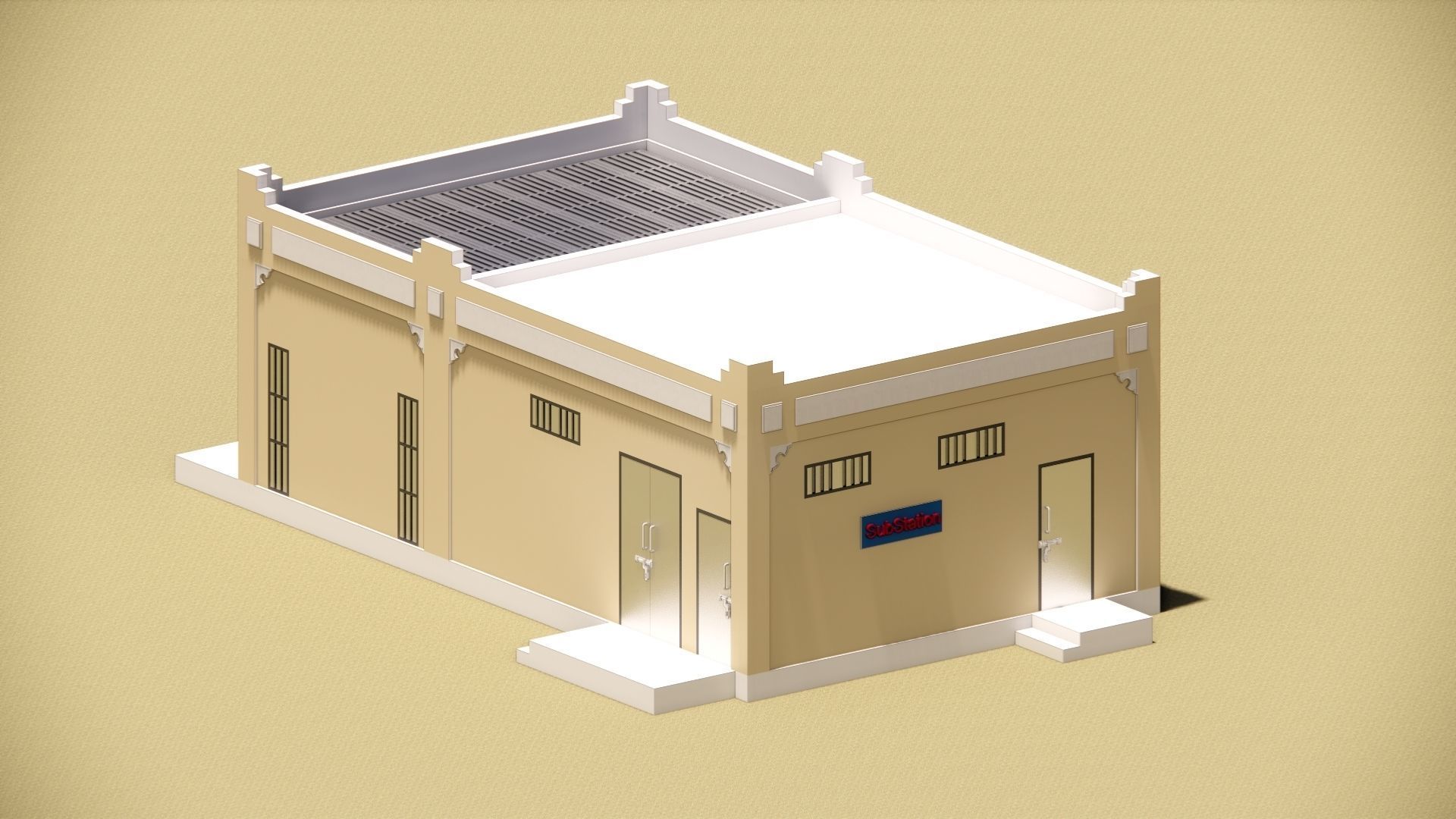 Electrical Substation Building in Revit 3D model_5