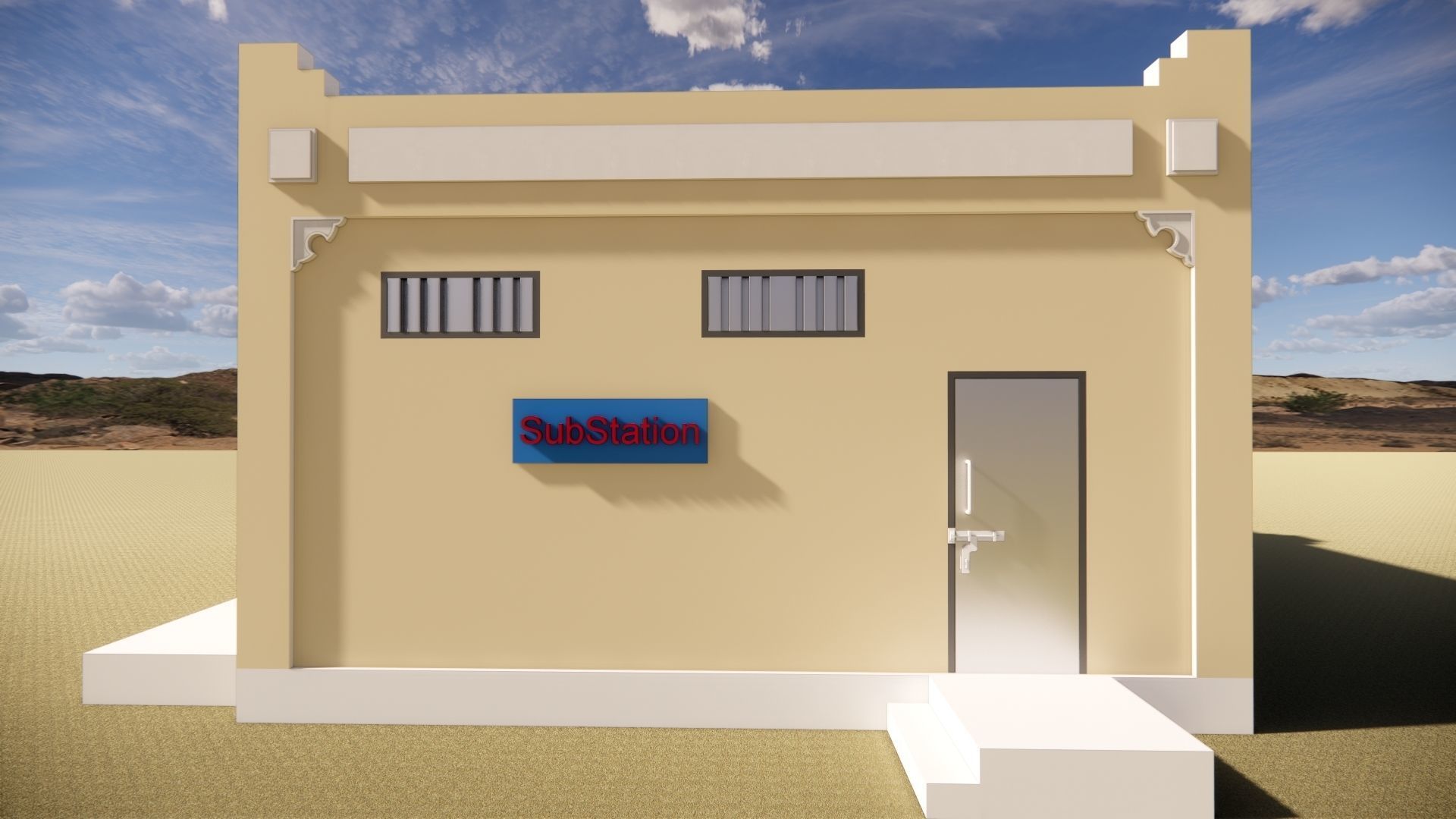 Electrical Substation Building in Revit 3D model_8