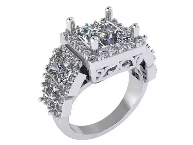 Square Halo Ring 2732