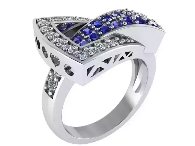 Sapphire Diamond Ring 2737