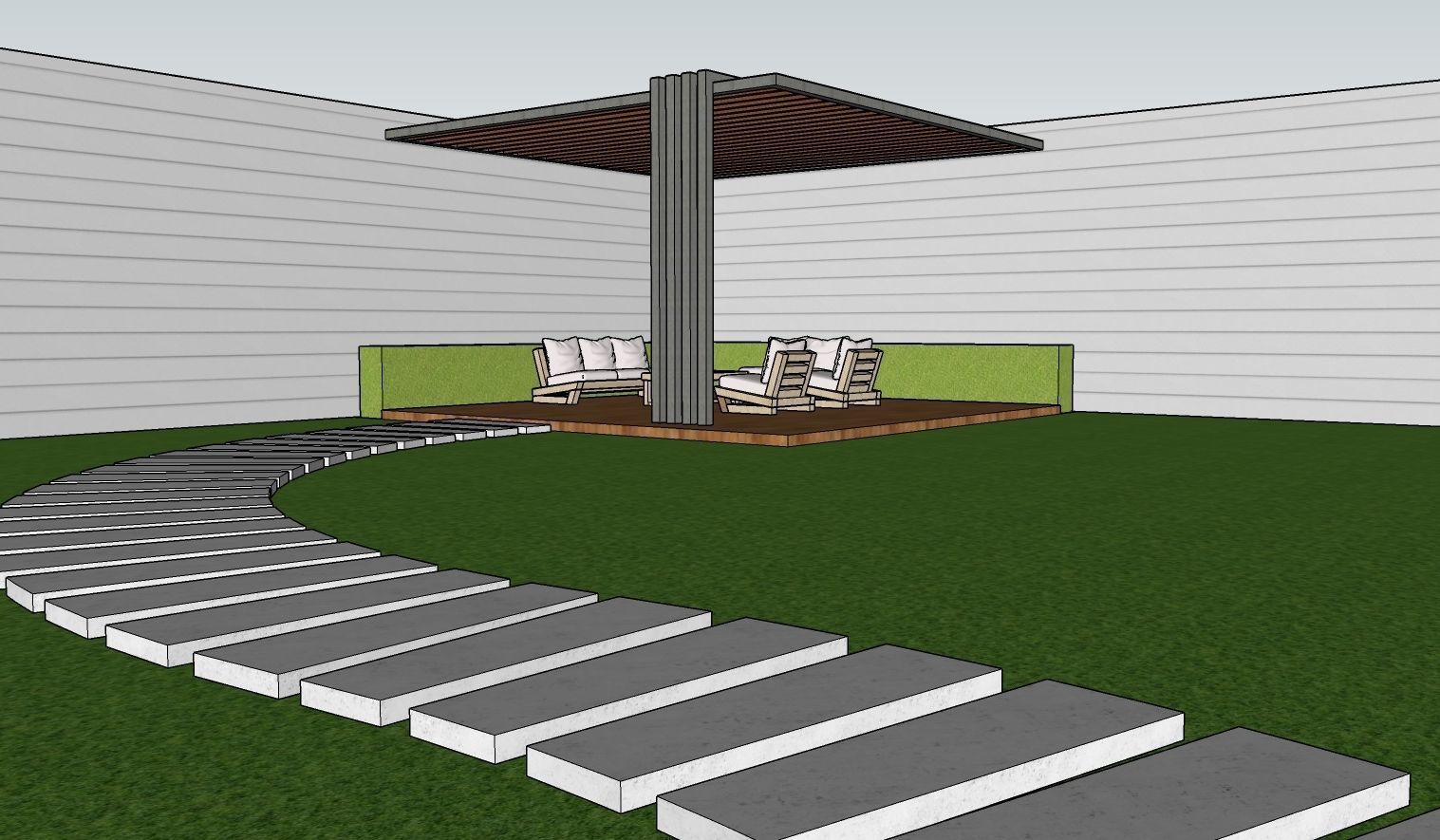 The Modern Pergola Modeled in SketchUp and Rendered with Lumion  3D model_4