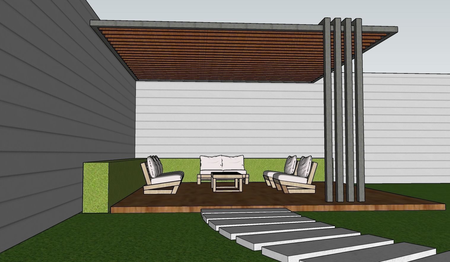 The Modern Pergola Modeled in SketchUp and Rendered with Lumion  3D model_5