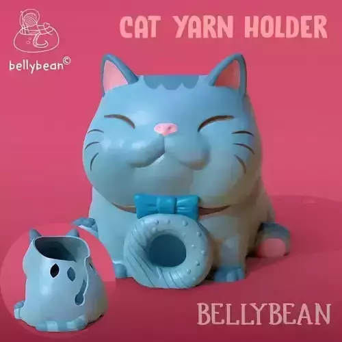 Sora the Cat Yarn Bowl Holder for Knitting Crochet