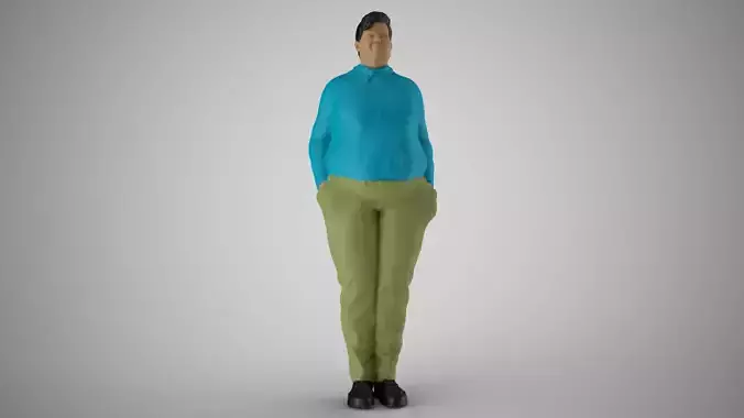 Fat man with his Hands in his Pocket 3D print model