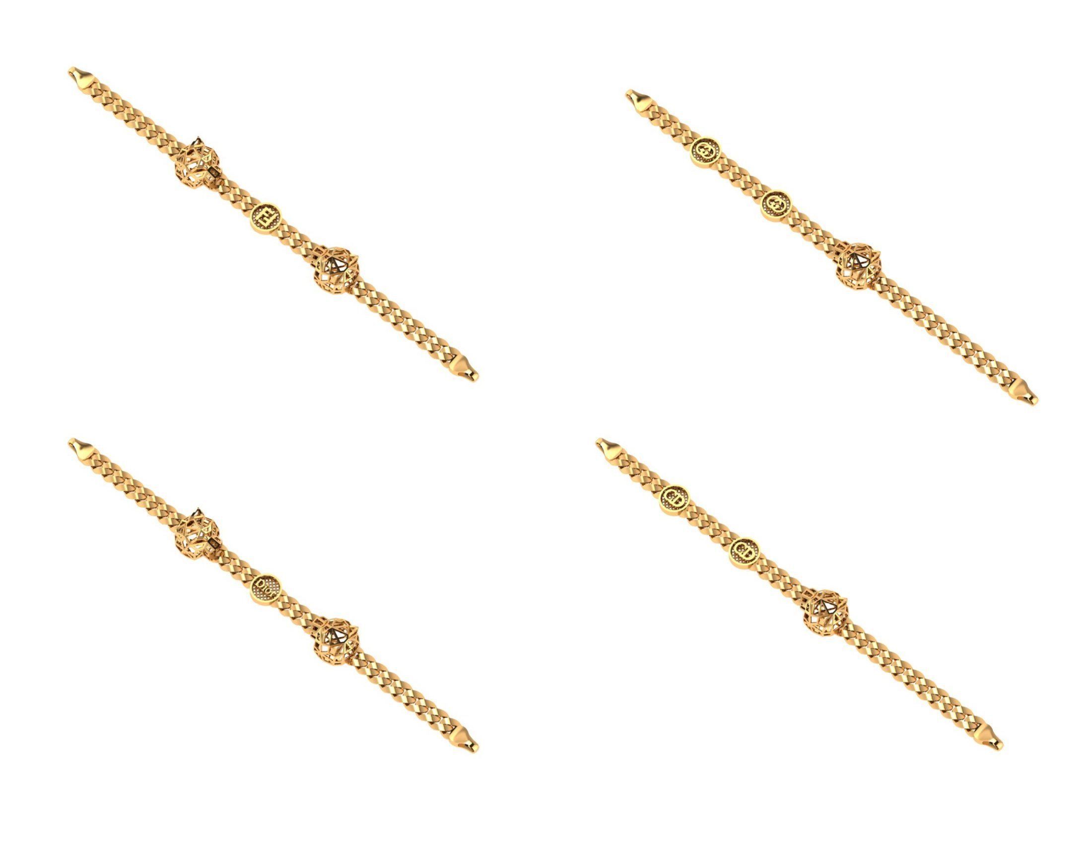 CUBAN LINK CHAIN Gurmet Bileklik - 200 PIECES READY FOR PRINT 3D print model_47