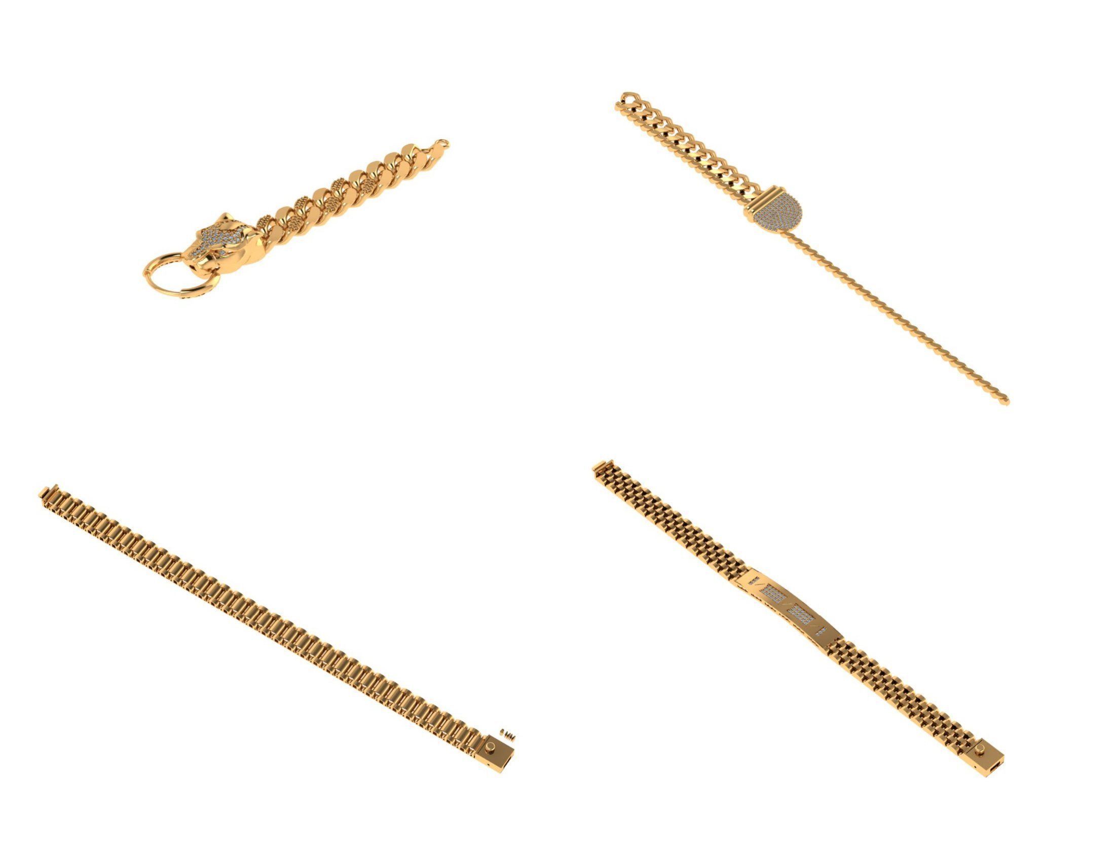 CUBAN LINK CHAIN Gurmet Bileklik - 200 PIECES READY FOR PRINT 3D print model_22