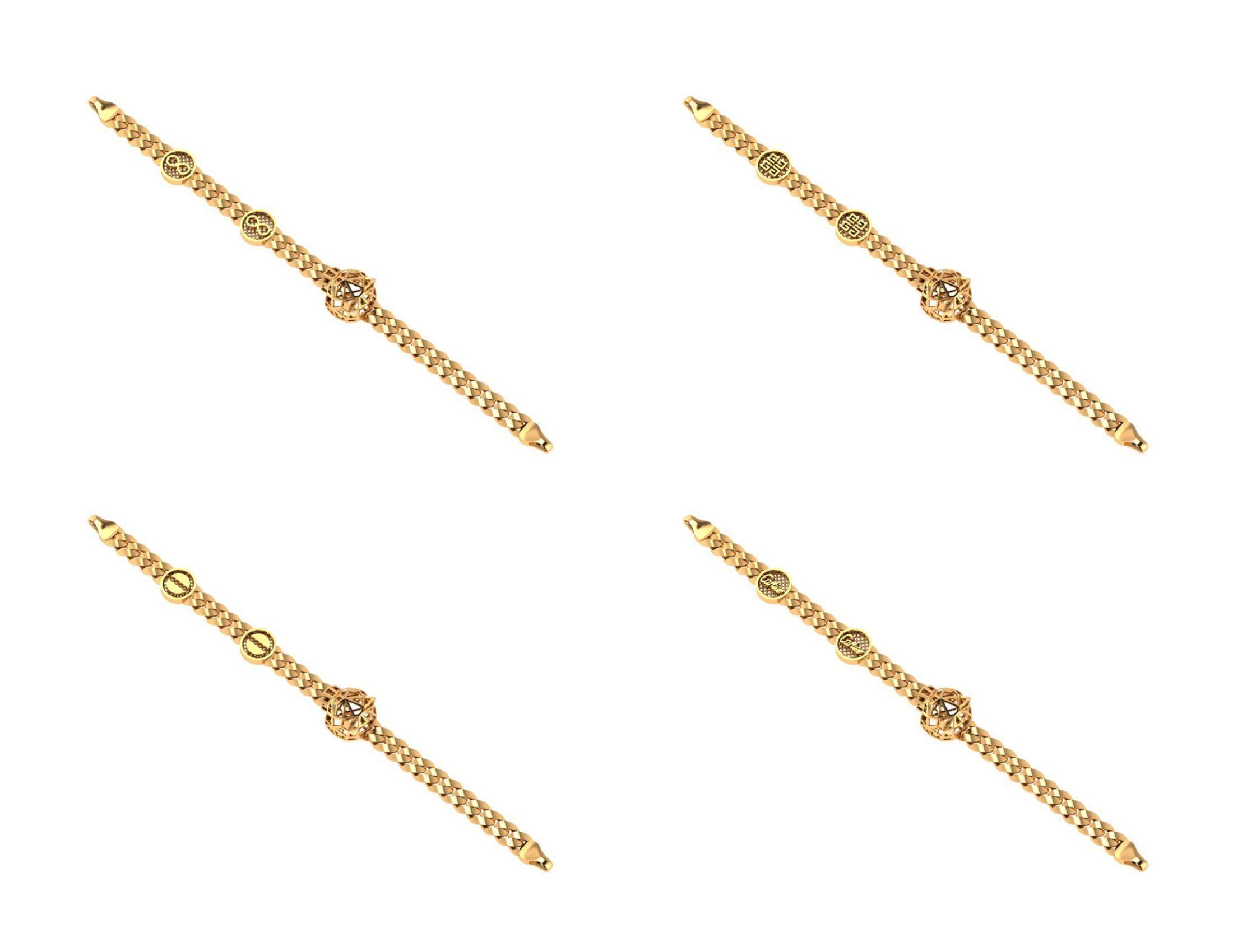 CUBAN LINK CHAIN Gurmet Bileklik - 200 PIECES READY FOR PRINT 3D print model_49