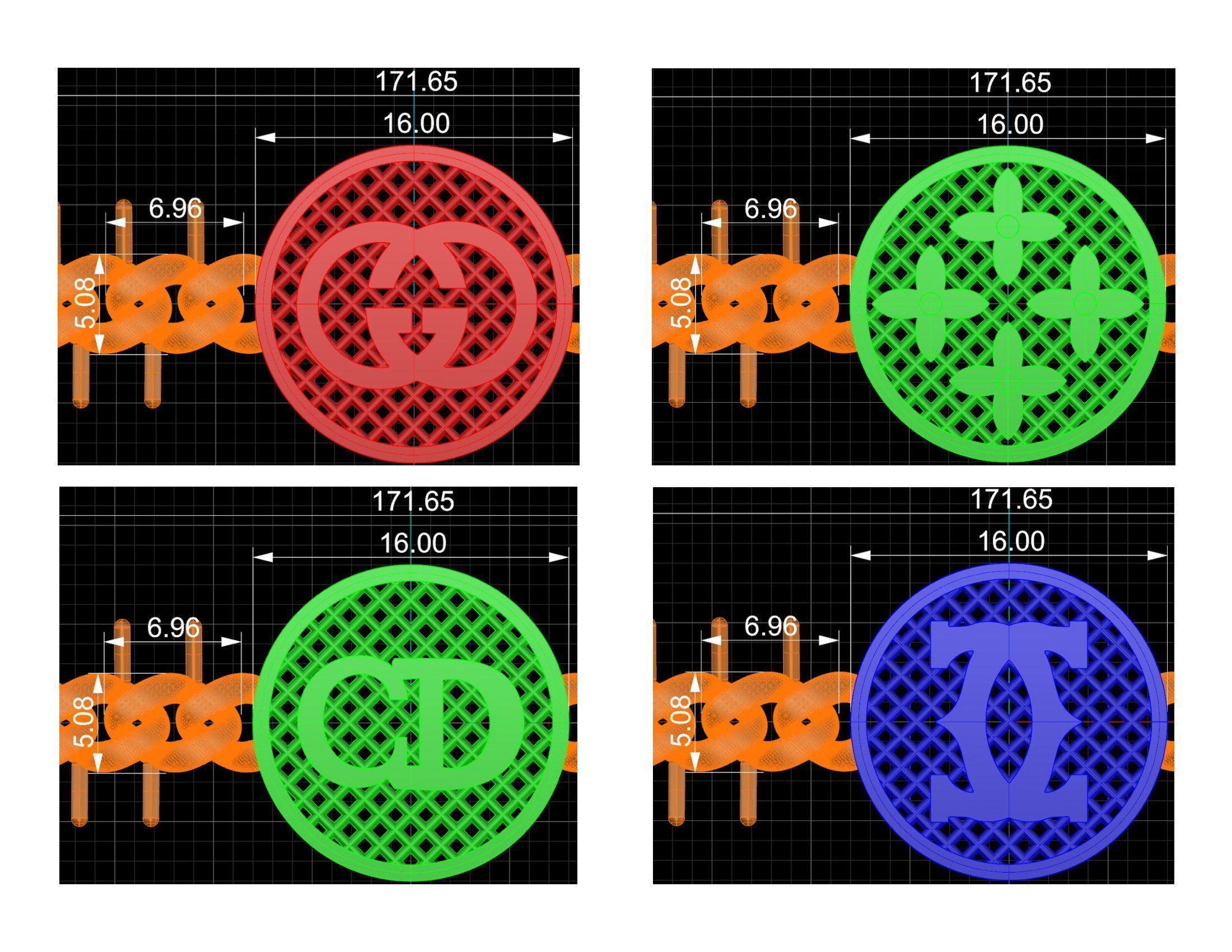CUBAN LINK CHAIN Gurmet Bileklik - 200 PIECES READY FOR PRINT 3D print model_94