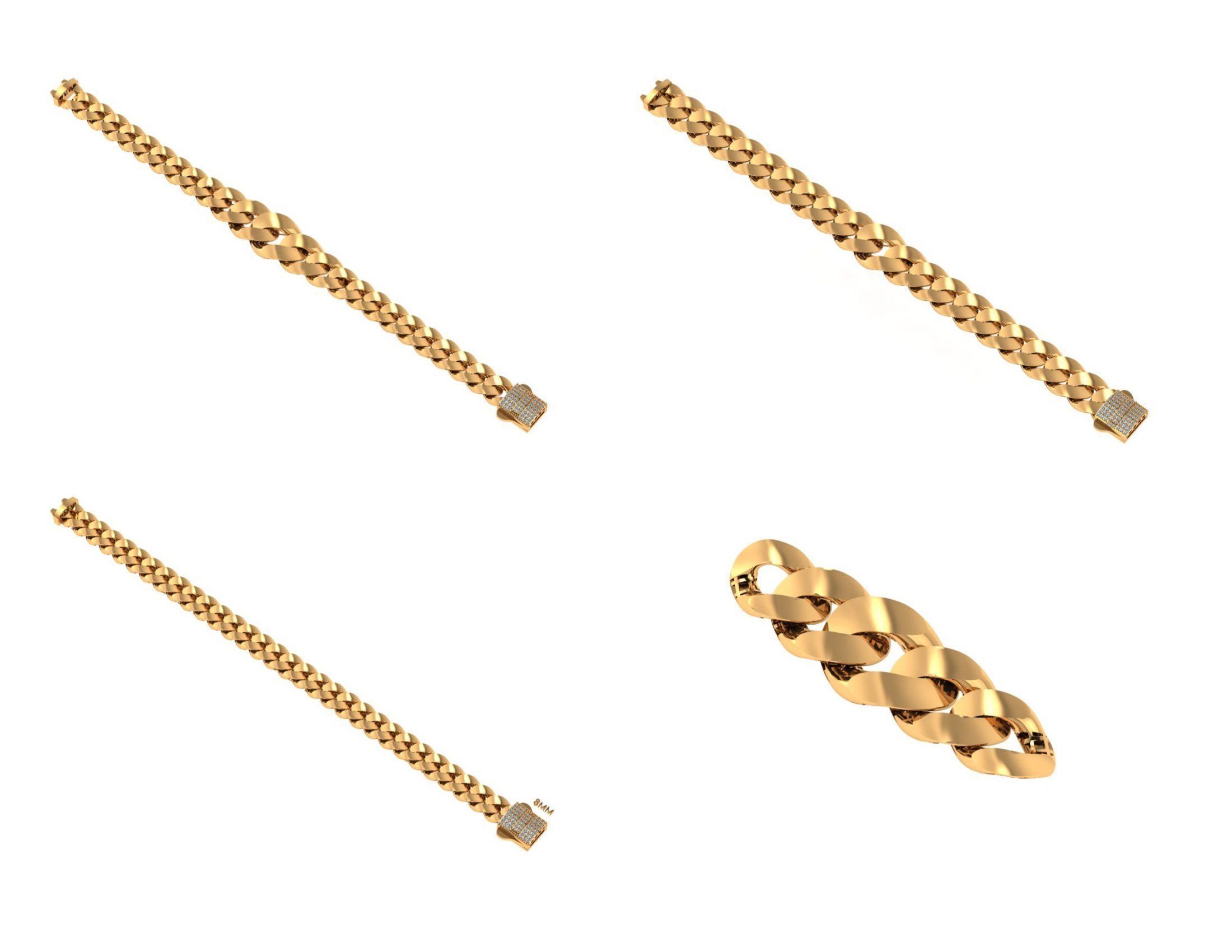 CUBAN LINK CHAIN Gurmet Bileklik - 200 PIECES READY FOR PRINT 3D print model_10