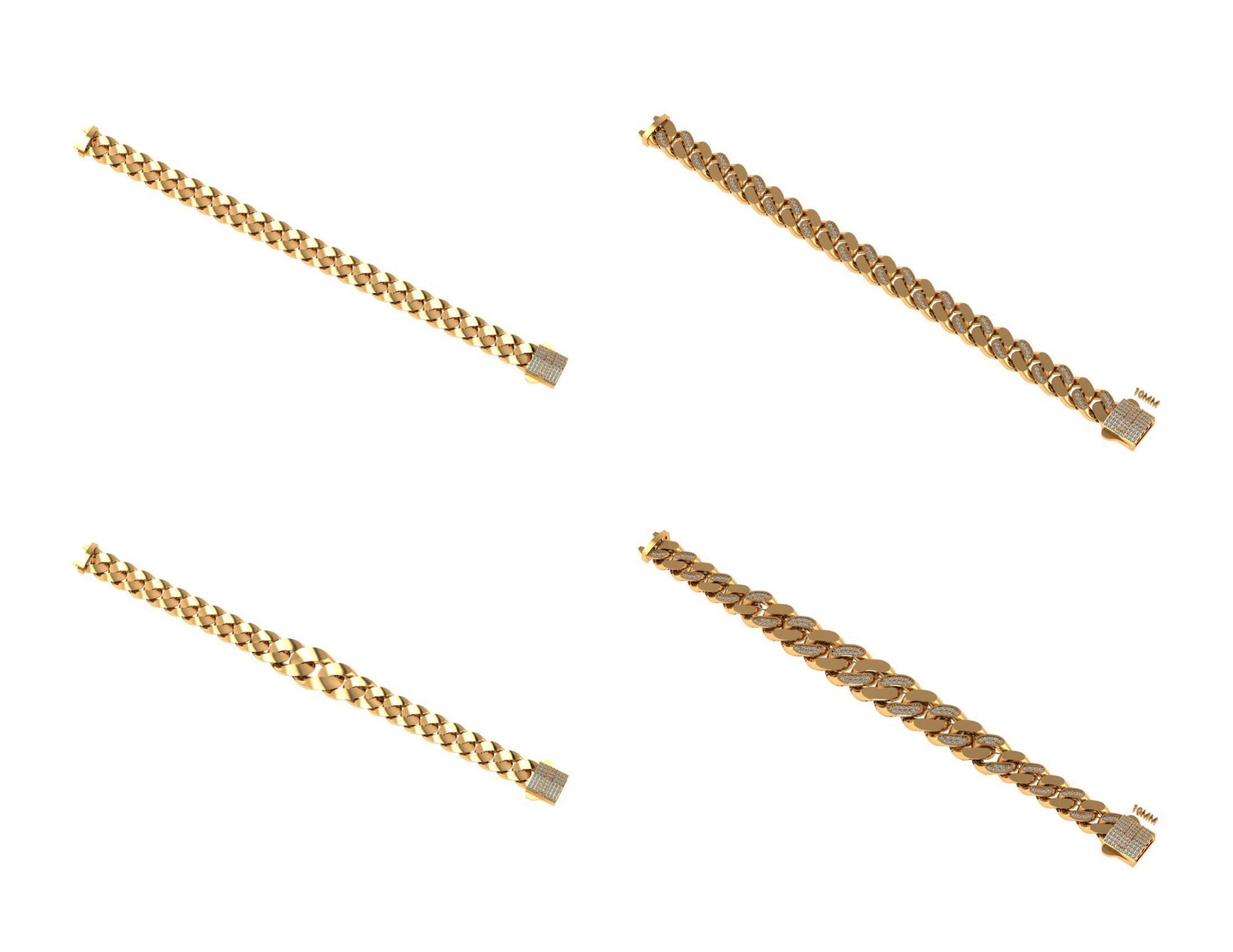 CUBAN LINK CHAIN Gurmet Bileklik - 200 PIECES READY FOR PRINT 3D print model_44