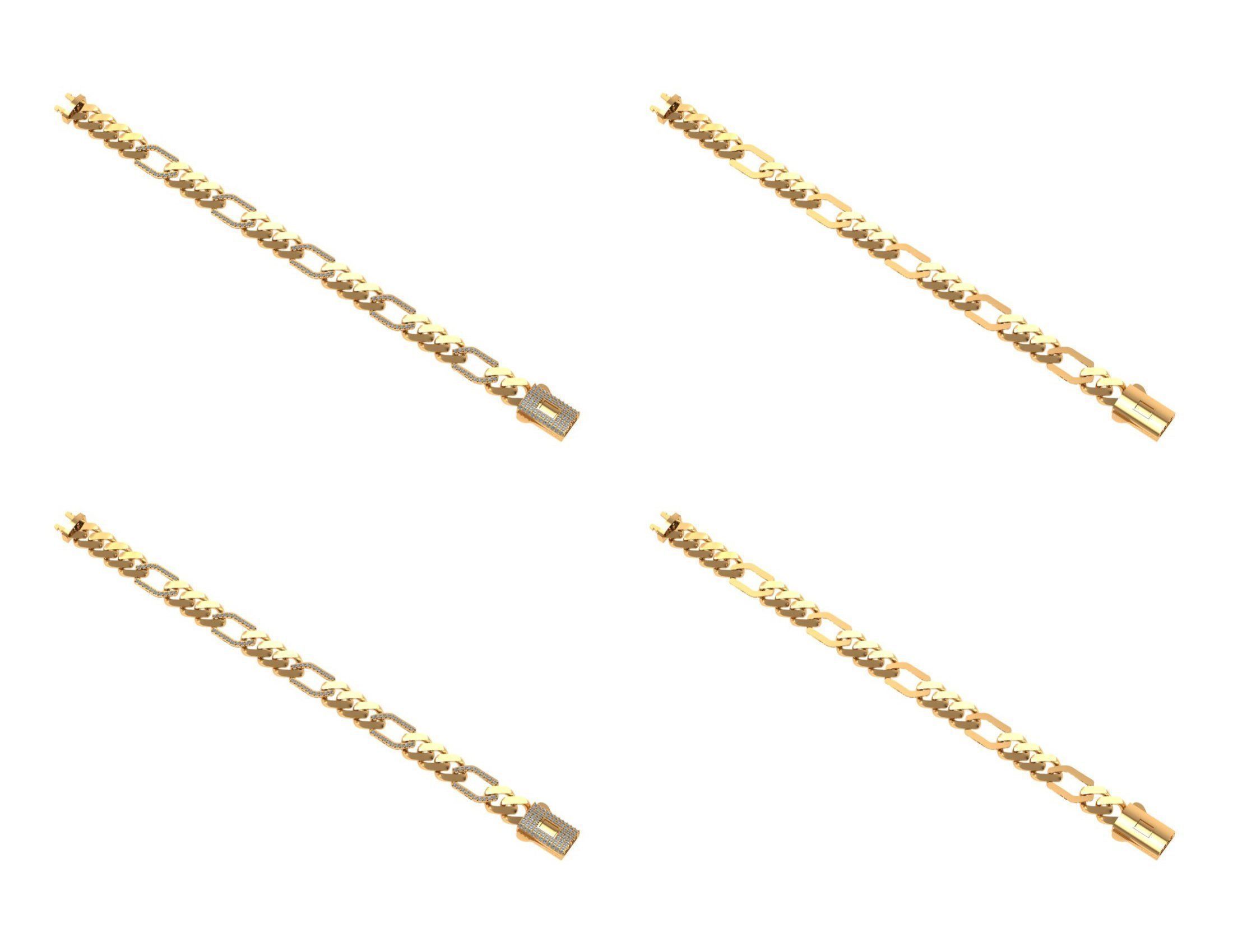 CUBAN LINK CHAIN Gurmet Bileklik - 200 PIECES READY FOR PRINT 3D print model_7