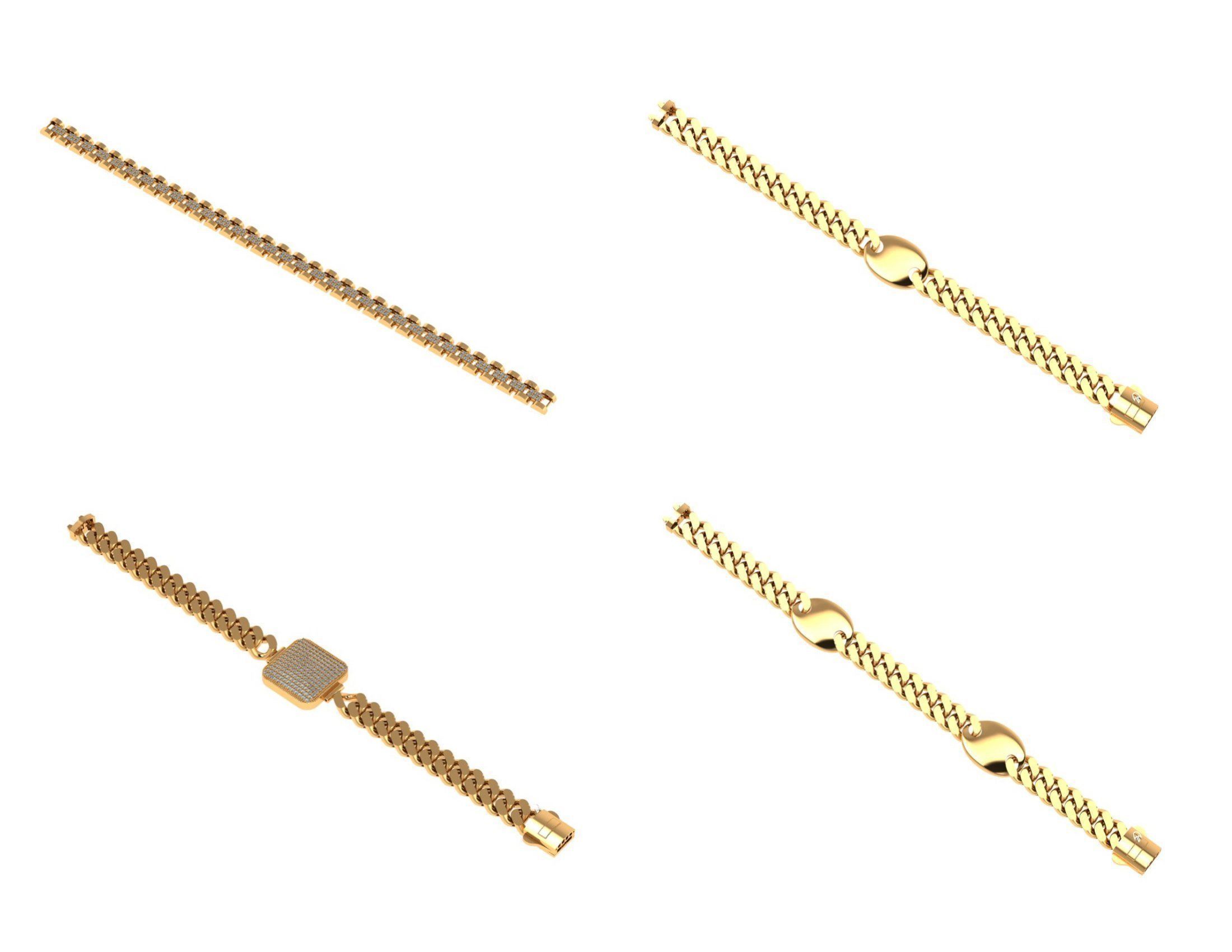 CUBAN LINK CHAIN Gurmet Bileklik - 200 PIECES READY FOR PRINT 3D print model_16