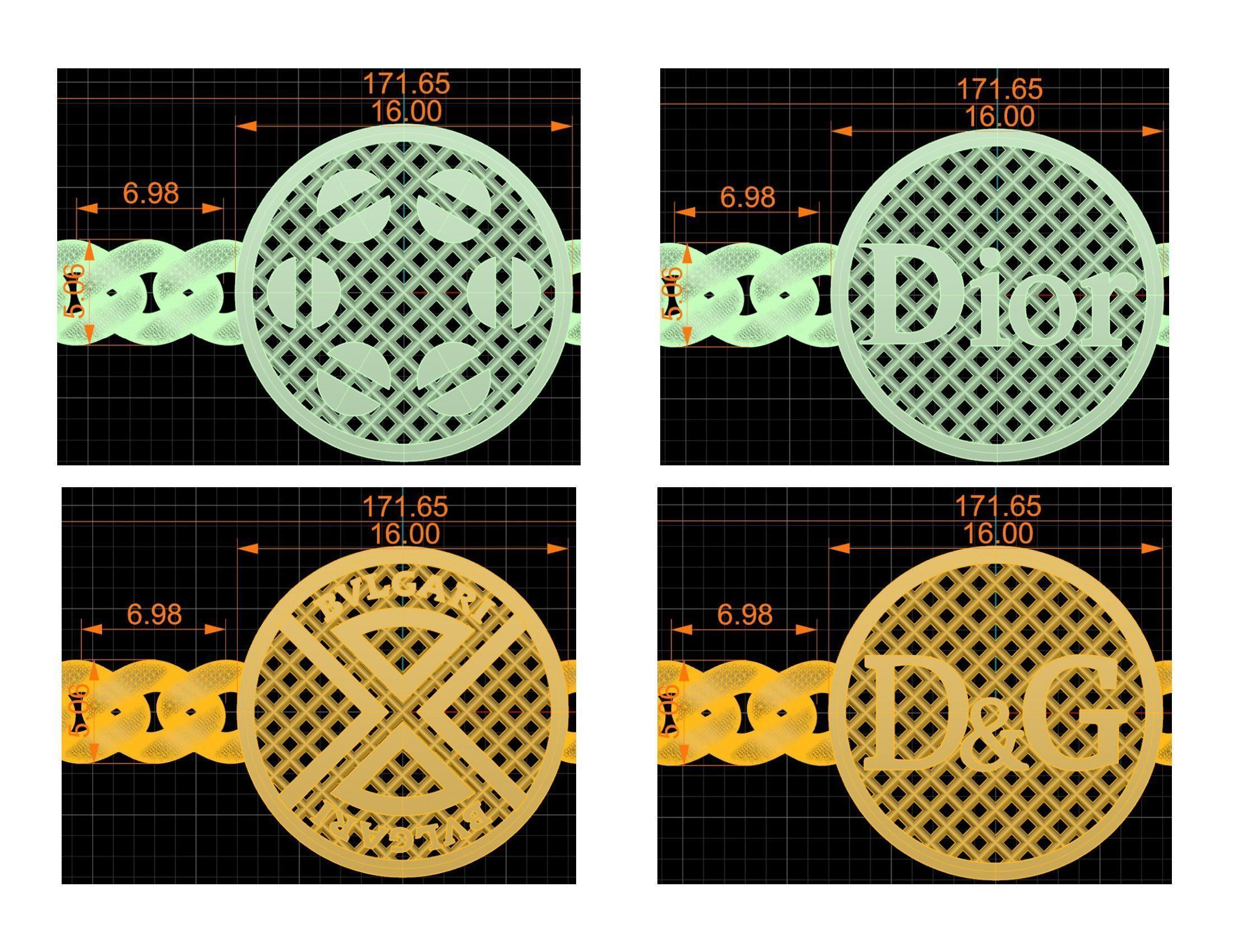 CUBAN LINK CHAIN Gurmet Bileklik - 200 PIECES READY FOR PRINT 3D print model_99