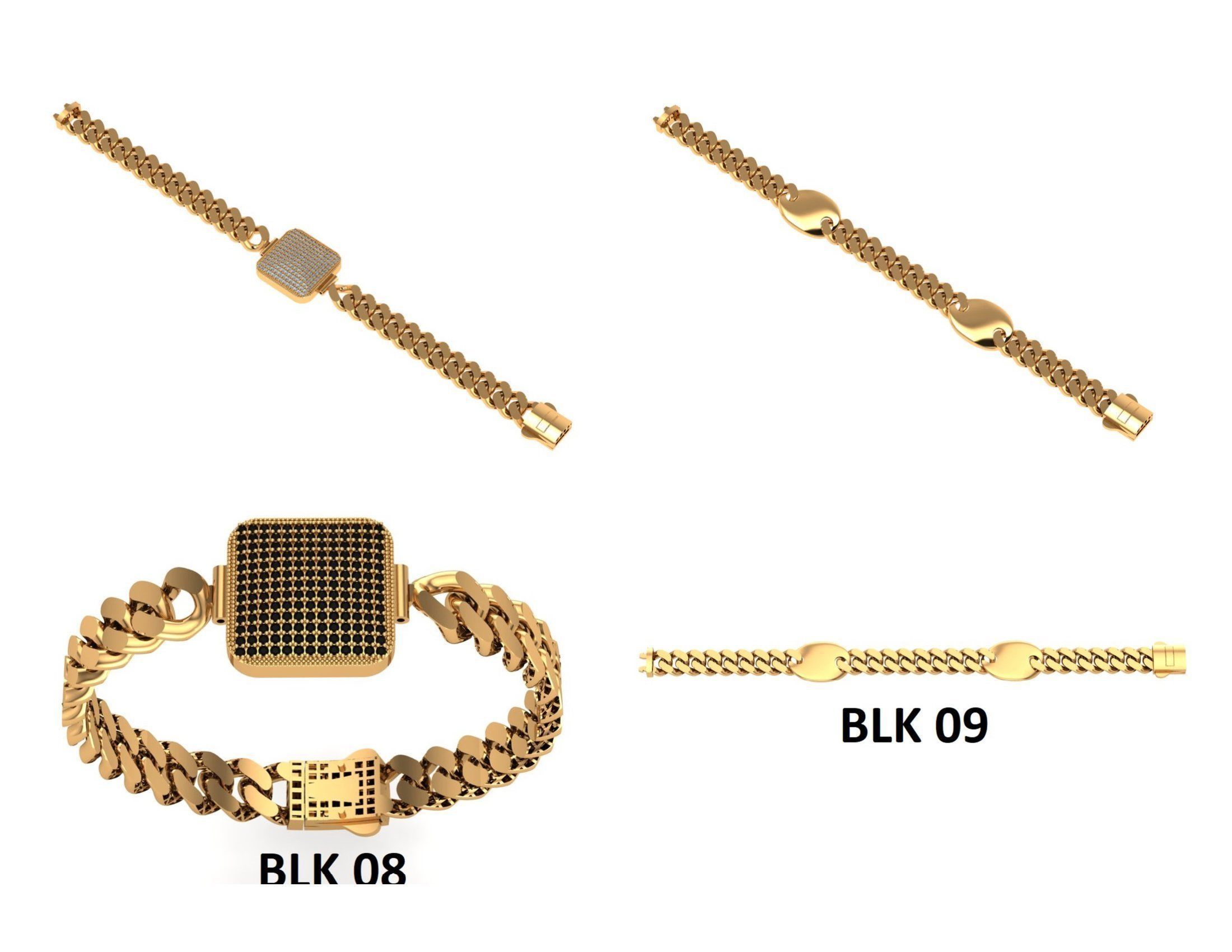 CUBAN LINK CHAIN Gurmet Bileklik - 200 PIECES READY FOR PRINT 3D print model_34