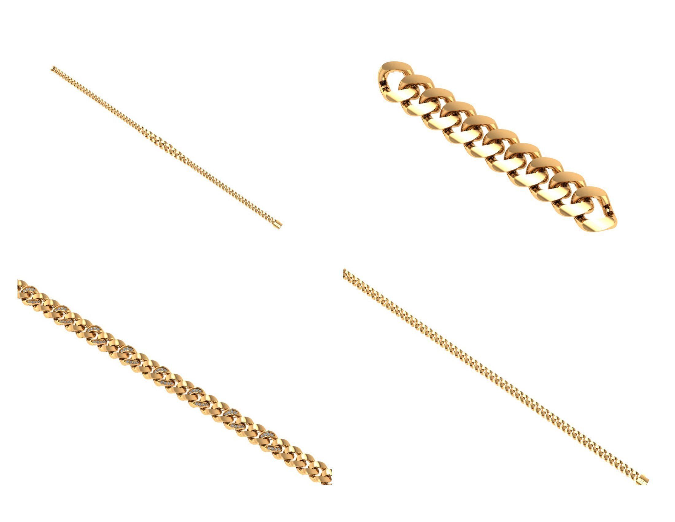 CUBAN LINK CHAIN Gurmet Bileklik - 200 PIECES READY FOR PRINT 3D print model_18