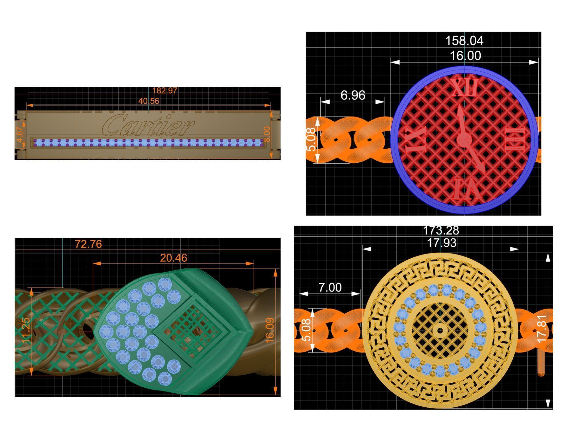 CUBAN LINK CHAIN Gurmet Bileklik - 200 PIECES READY FOR PRINT 3D print model_95