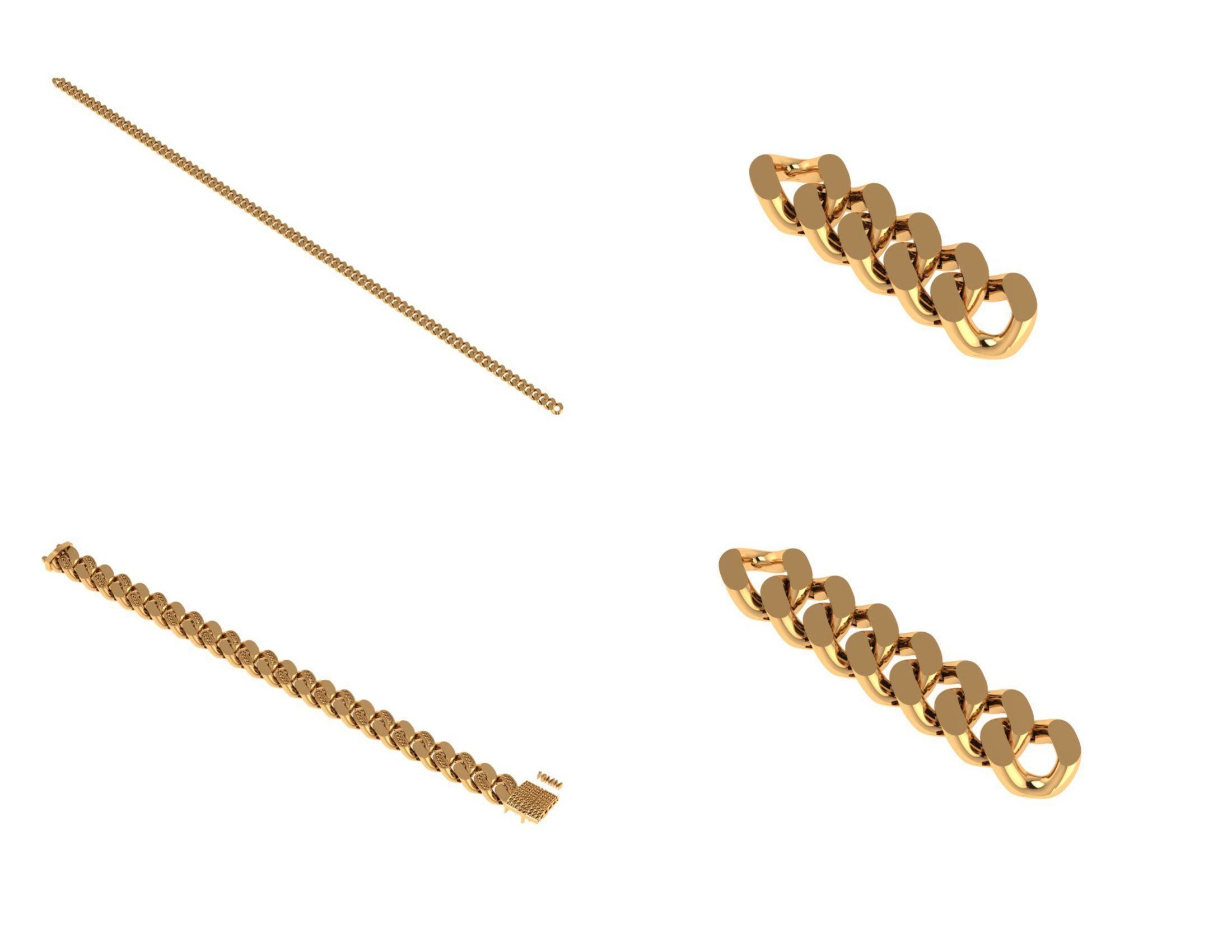 CUBAN LINK CHAIN Gurmet Bileklik - 200 PIECES READY FOR PRINT 3D print model_58