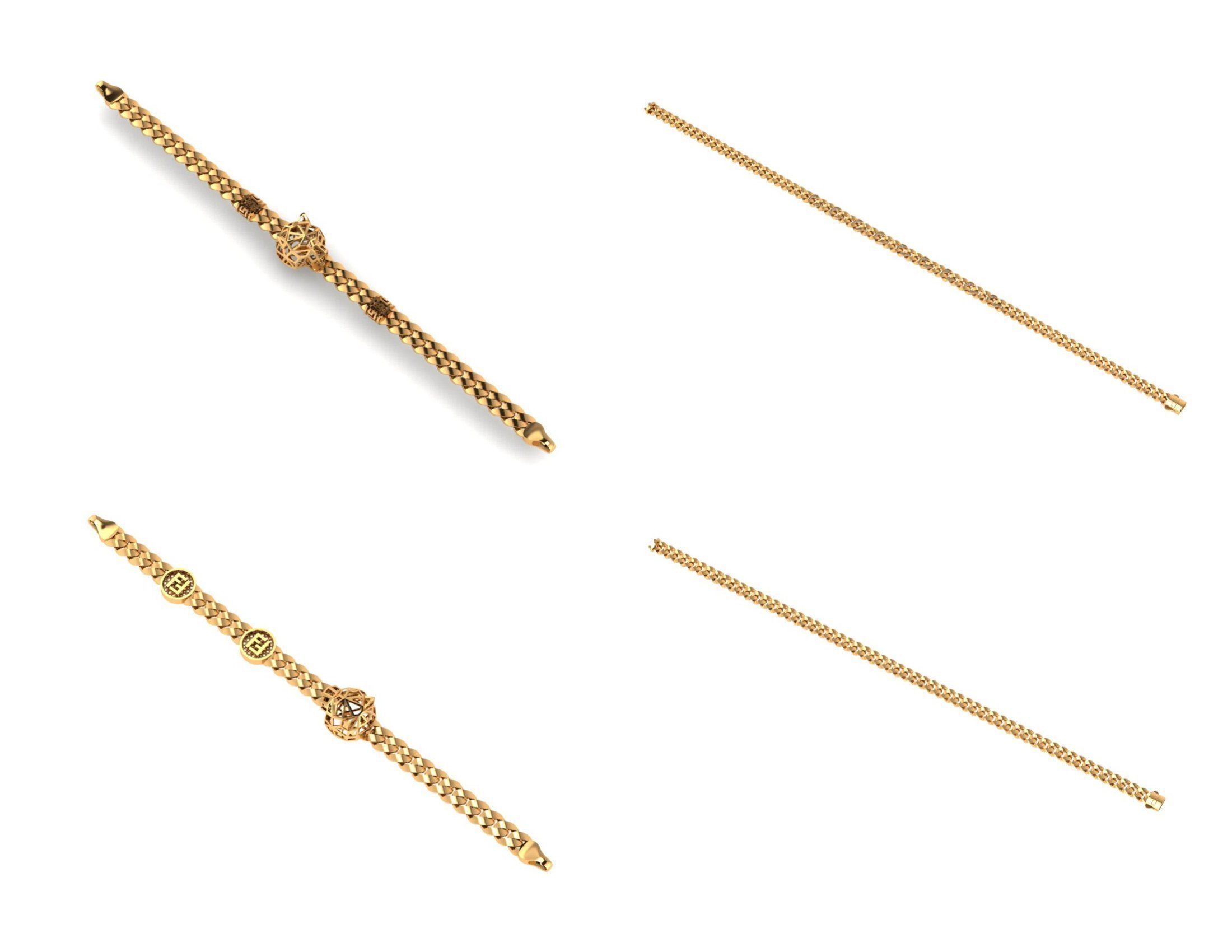 CUBAN LINK CHAIN Gurmet Bileklik - 200 PIECES READY FOR PRINT 3D print model_51