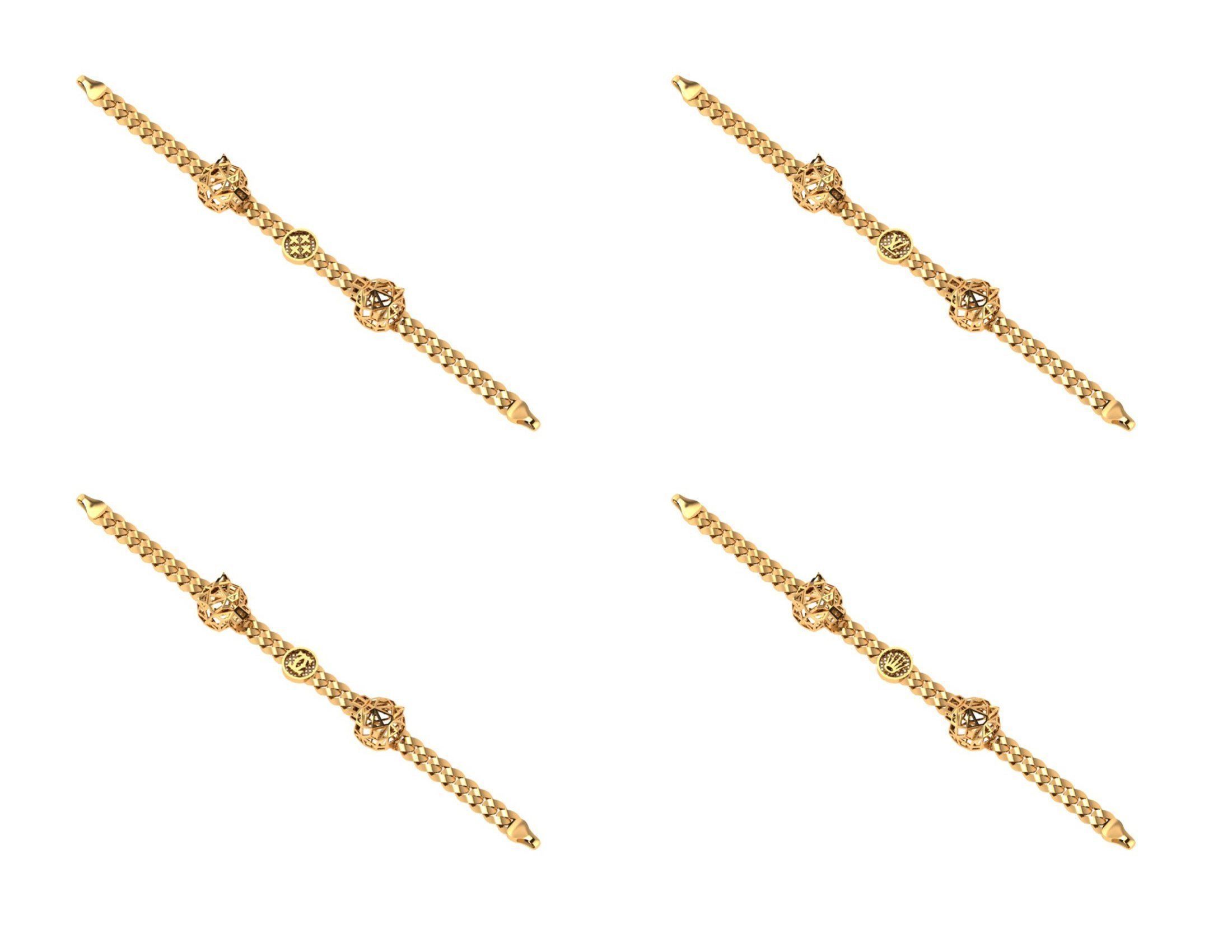 CUBAN LINK CHAIN Gurmet Bileklik - 200 PIECES READY FOR PRINT 3D print model_43