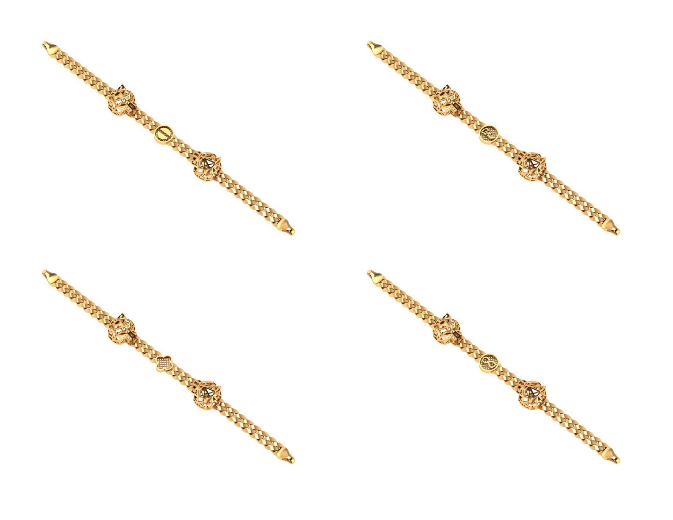 CUBAN LINK CHAIN Gurmet Bileklik - 200 PIECES READY FOR PRINT 3D print model_45