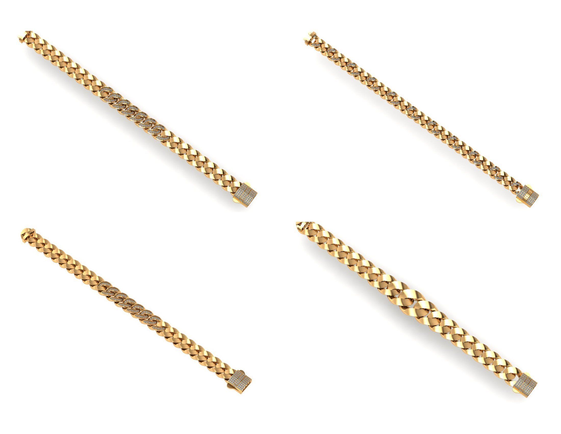 CUBAN LINK CHAIN Gurmet Bileklik - 200 PIECES READY FOR PRINT 3D print model_11