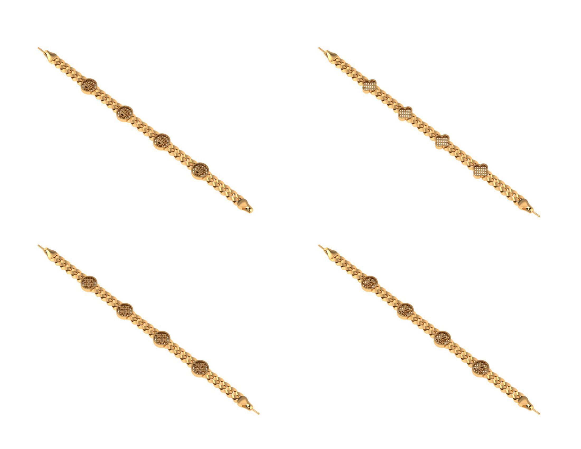 CUBAN LINK CHAIN Gurmet Bileklik - 200 PIECES READY FOR PRINT 3D print model_41