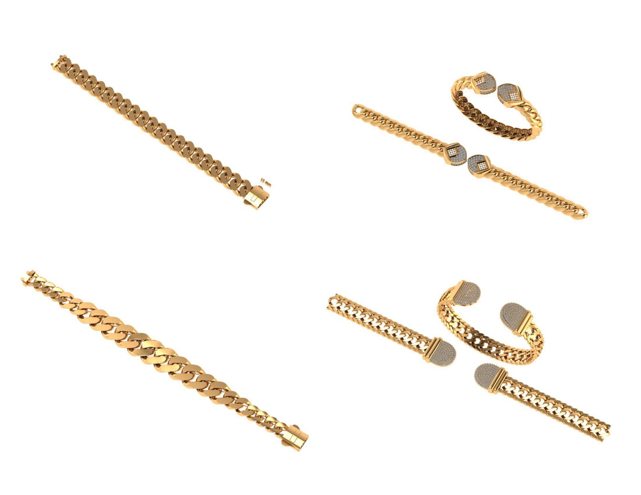 CUBAN LINK CHAIN Gurmet Bileklik - 200 PIECES READY FOR PRINT 3D print model_19