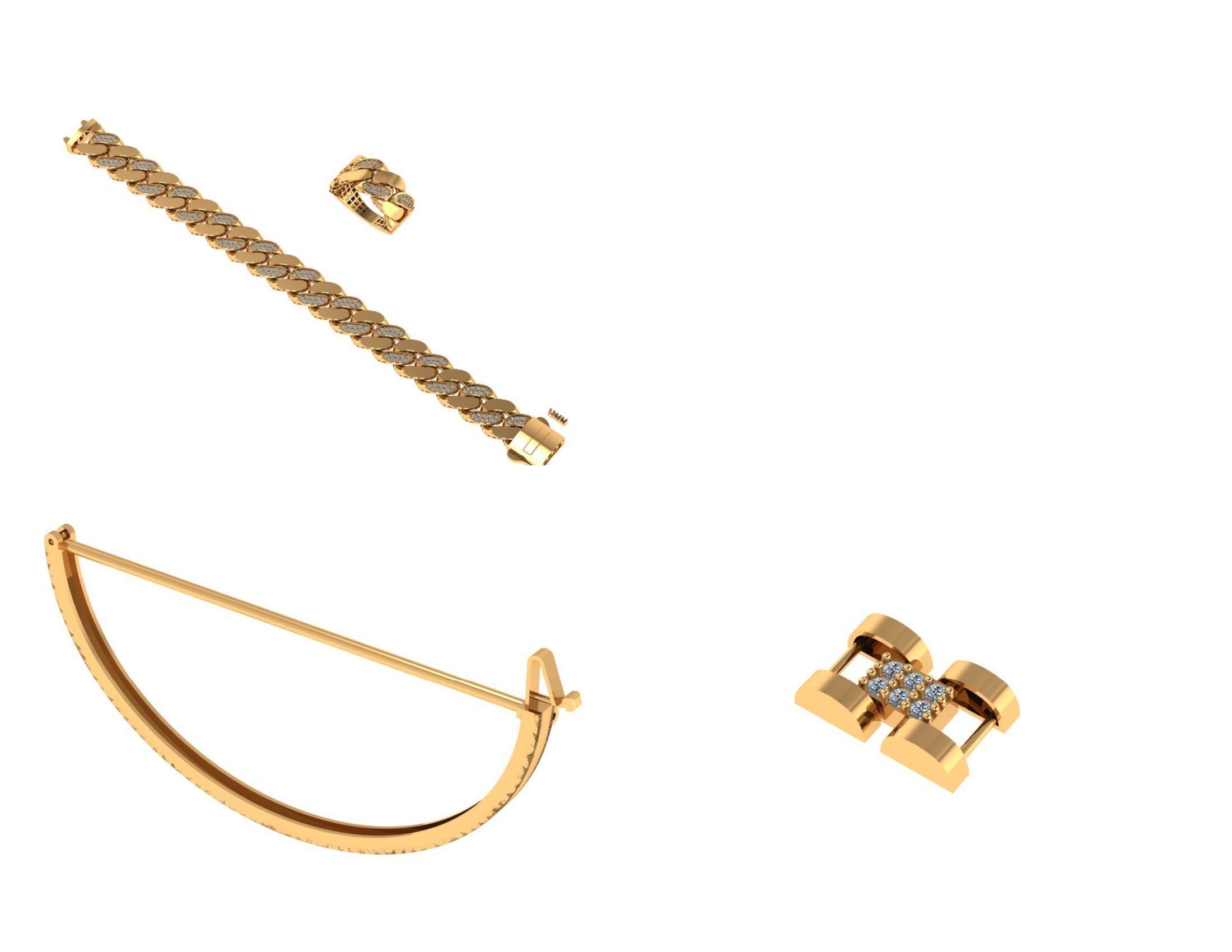 CUBAN LINK CHAIN Gurmet Bileklik - 200 PIECES READY FOR PRINT 3D print model_54