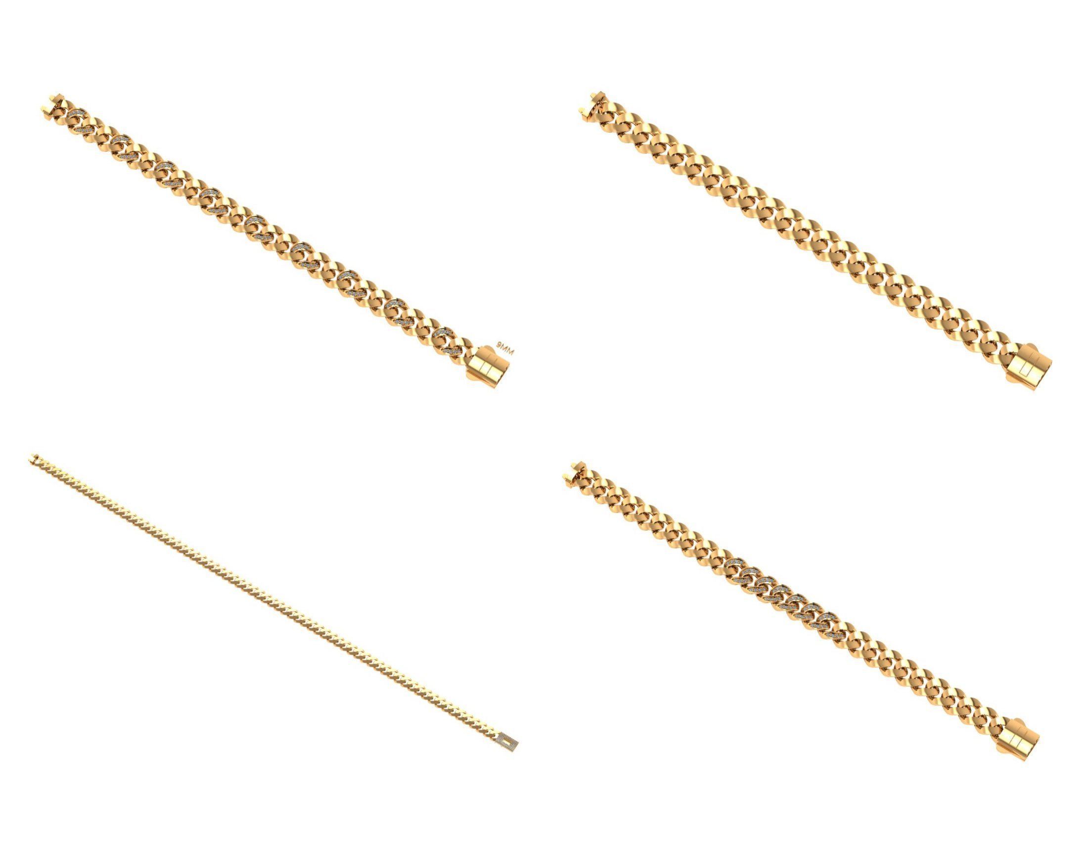 CUBAN LINK CHAIN Gurmet Bileklik - 200 PIECES READY FOR PRINT 3D print model_6